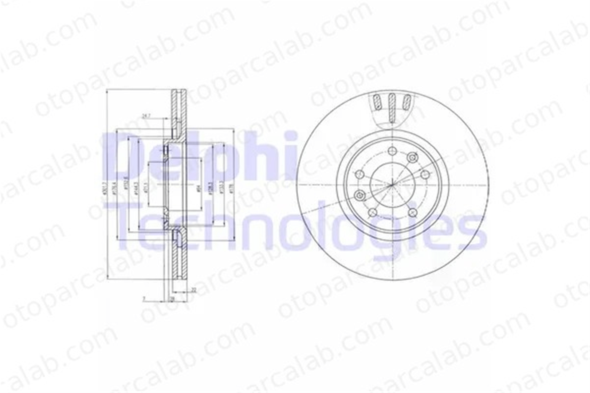 DELPHI BG4150 Fren Disk Ayna Arka Sağ ve Sol CITROËN C6 1618864180 1667857380