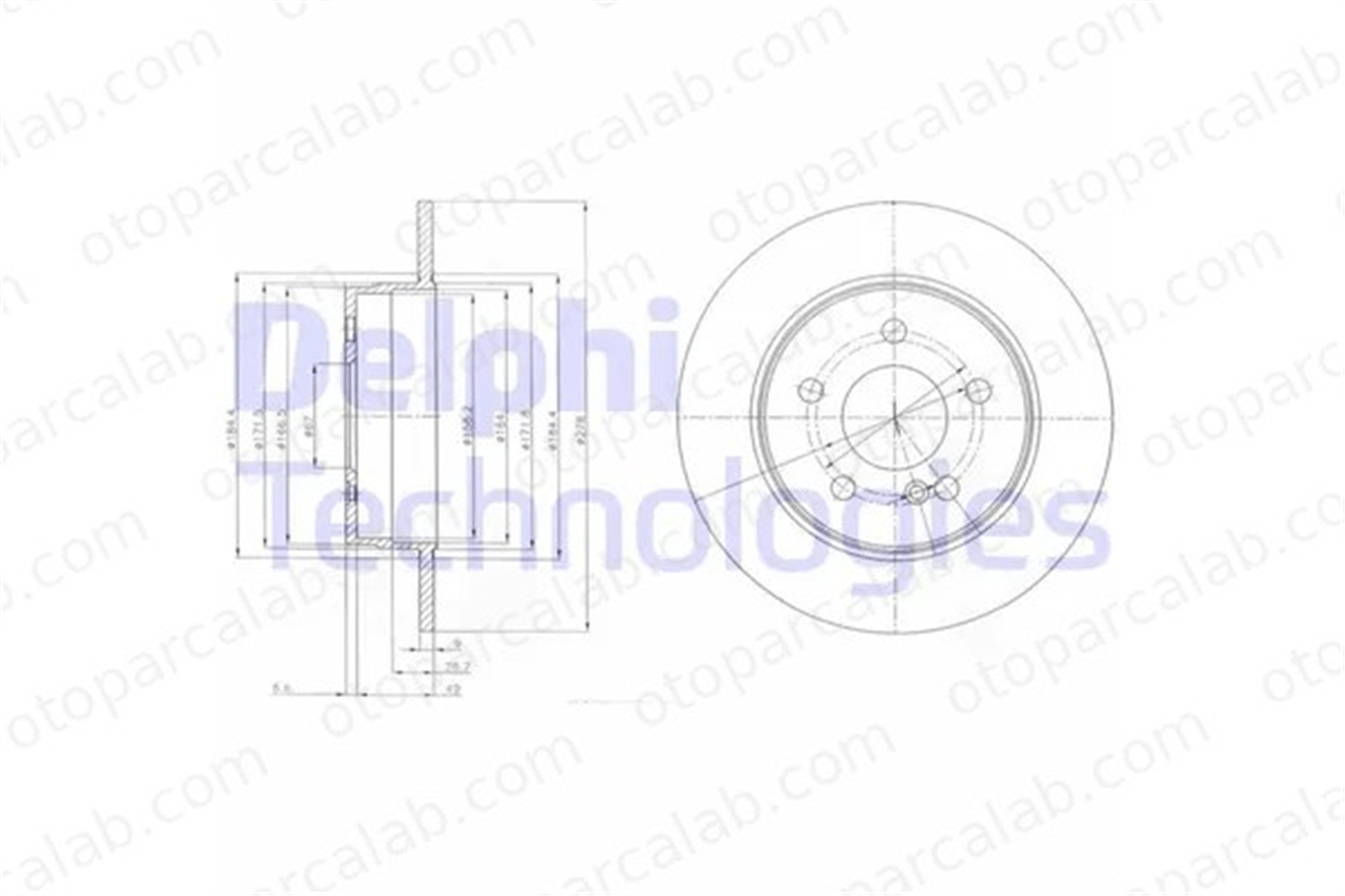 DELPHI BG4152 Fren Disk Ayna Arka Sağ ve Sol MERCEDES-BENZ C-SERISI C-SERISI T-Model 4231312 0004231312