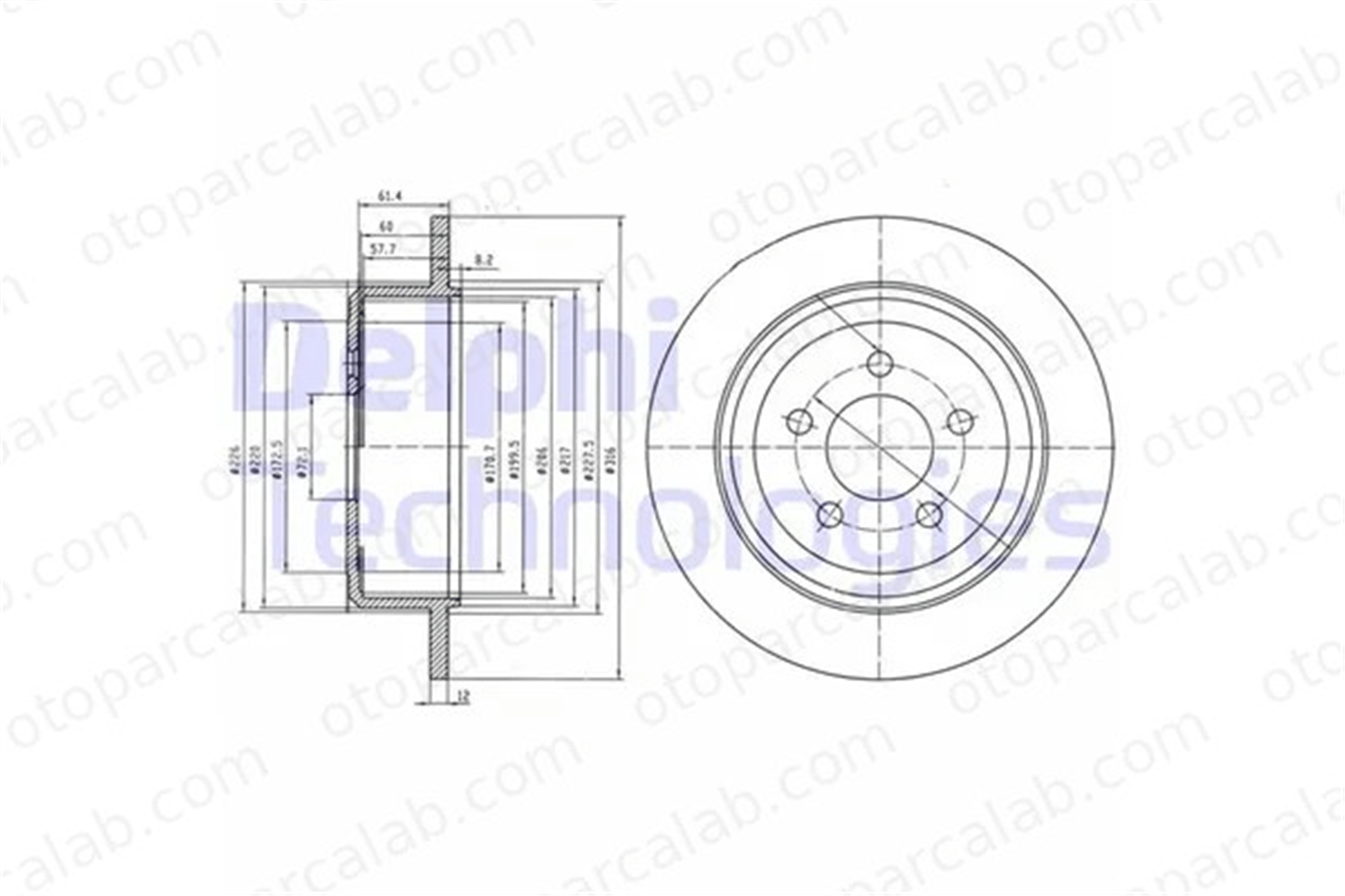 DELPHI BG4159 Fren Disk Ayna Arka Sağ ve Sol DODGE NITRO JEEP CHEROKEE 152129250AA 2AMV9250AA
