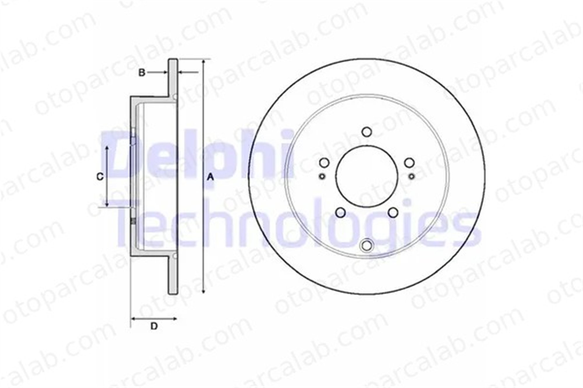 DELPHI BG4161C Fren Disk Ayna Arka Sağ ve Sol MITSUBISHI OUTLANDER II CITROËN C-CROSSER 1611500480 4615A035