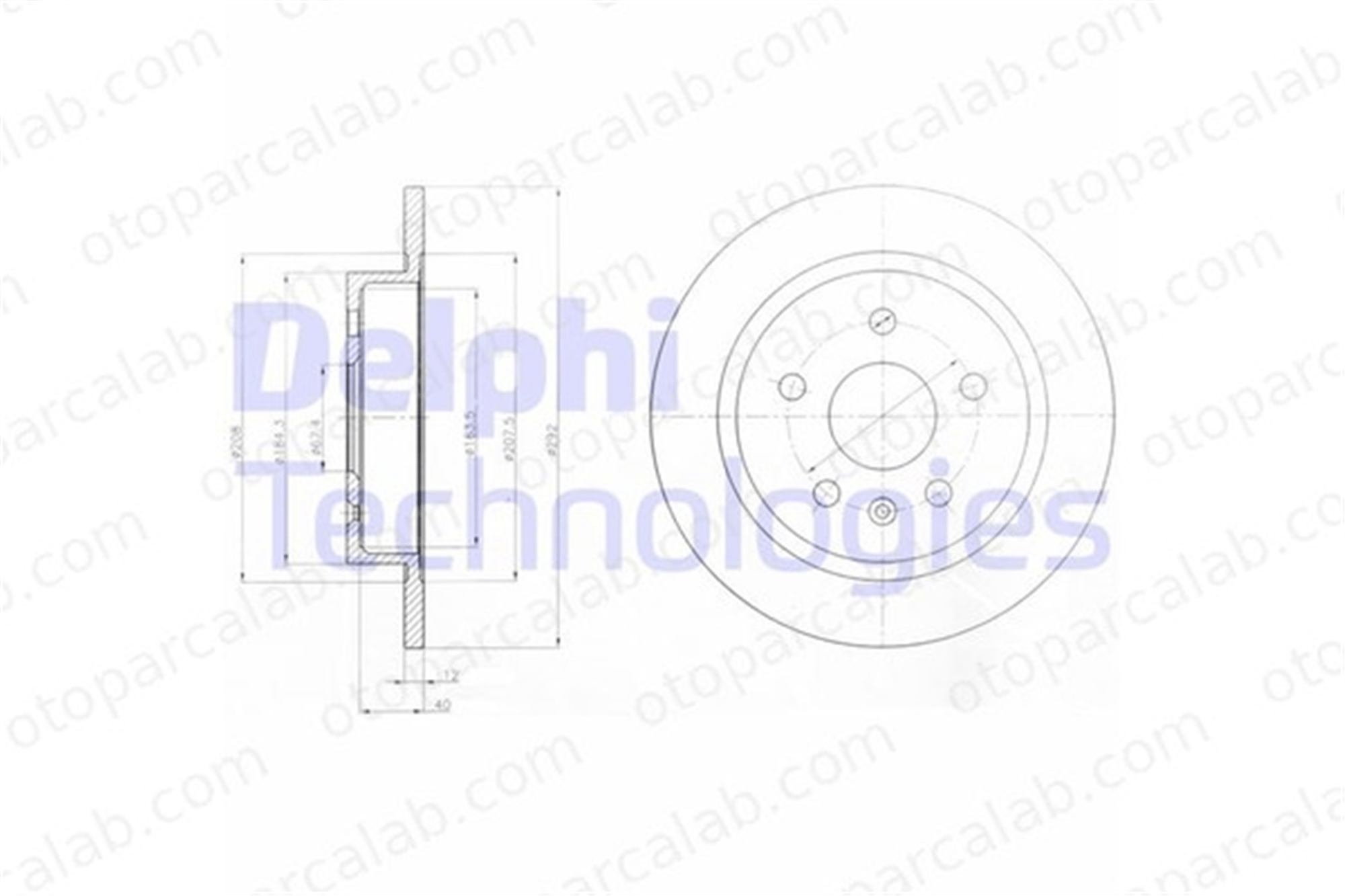 DELPHI BG4188 Fren Disk Ayna Arka Sağ ve Sol OPEL INSIGNIA A INSIGNIA A Sports Tourer 13501302 13501313
