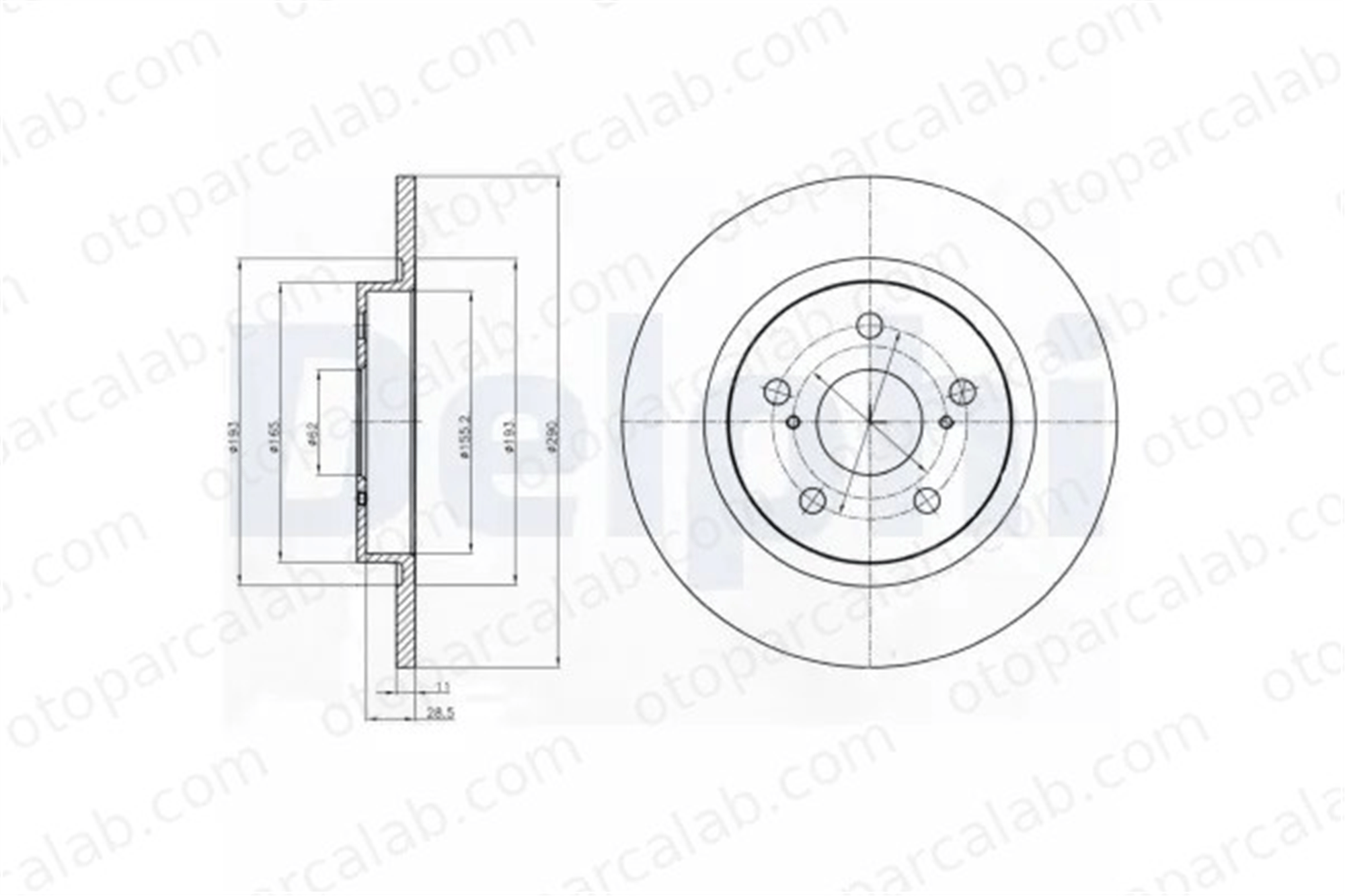 DELPHI BG4200 Fren Disk Ayna Arka Sağ ve Sol TOYOTA AVENSIS Sedan AVENSIS Station wagon 4243105070 42431