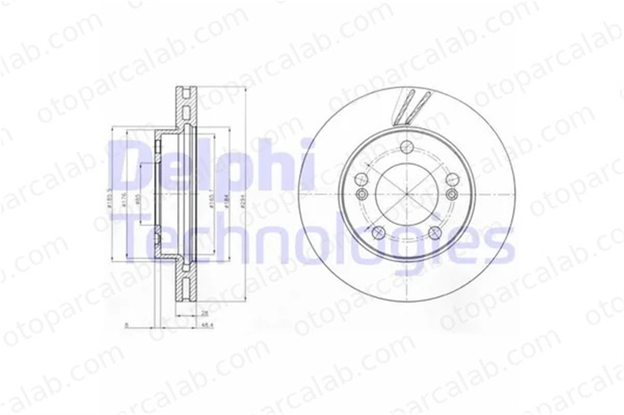 DELPHI BG4206 Fren Disk Ayna Ön Sağ ve Sol SSANGYONG REXTON / REXTON II KYRON 4144109100 4144109110