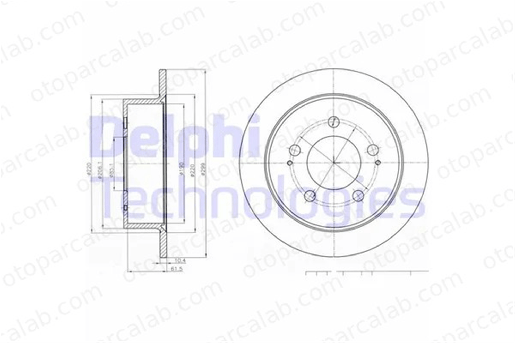 DELPHI BG4220 Fren Disk Ayna Arka Sağ ve Sol SSANGYONG REXTON / REXTON II KYRON 4840109000 4840109002