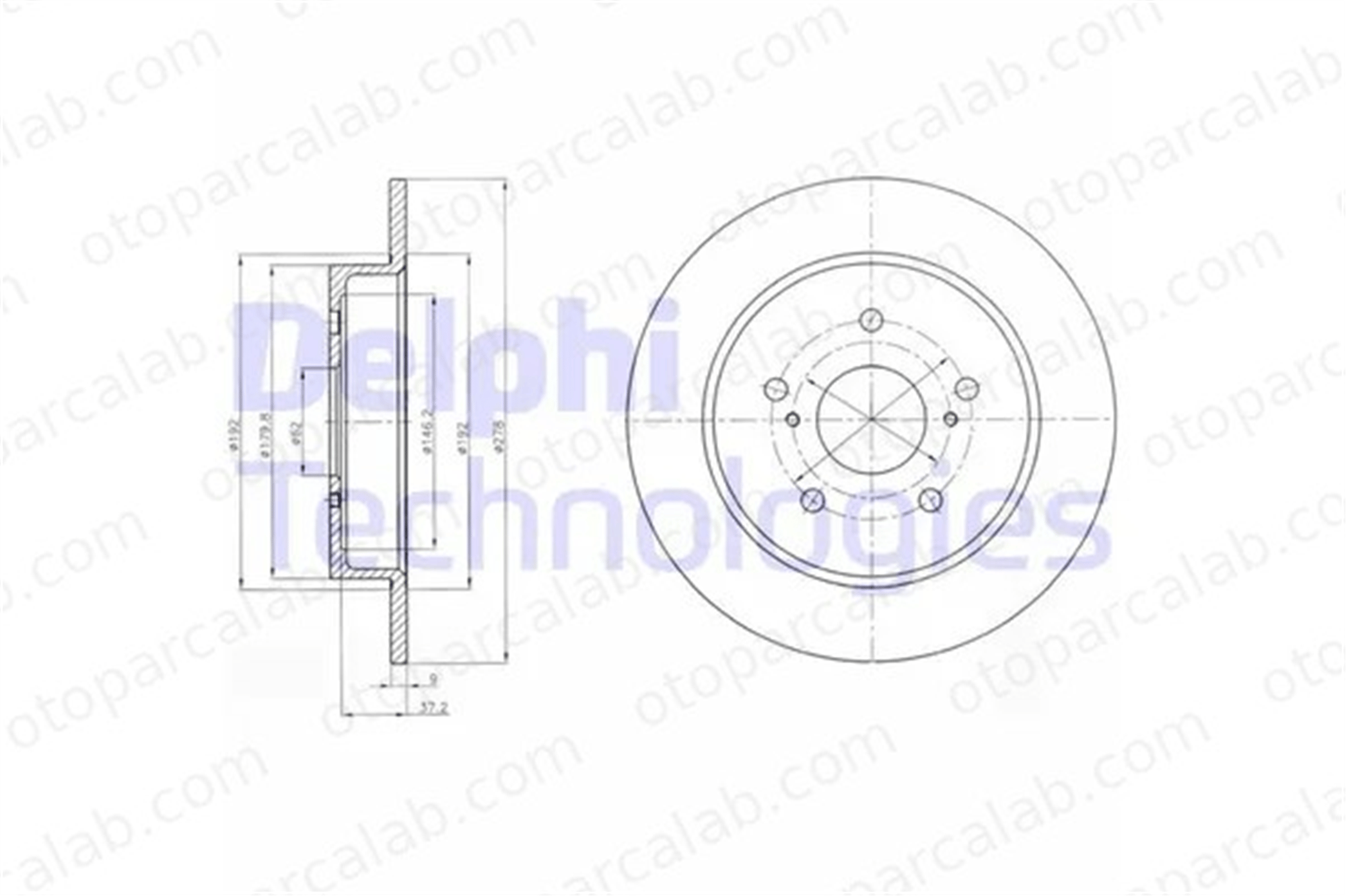DELPHI BG4222 Fren Disk Ayna Arka Sağ ve Sol SUZUKI SX4 FIAT SEDICI 5561180J11 5561180J02