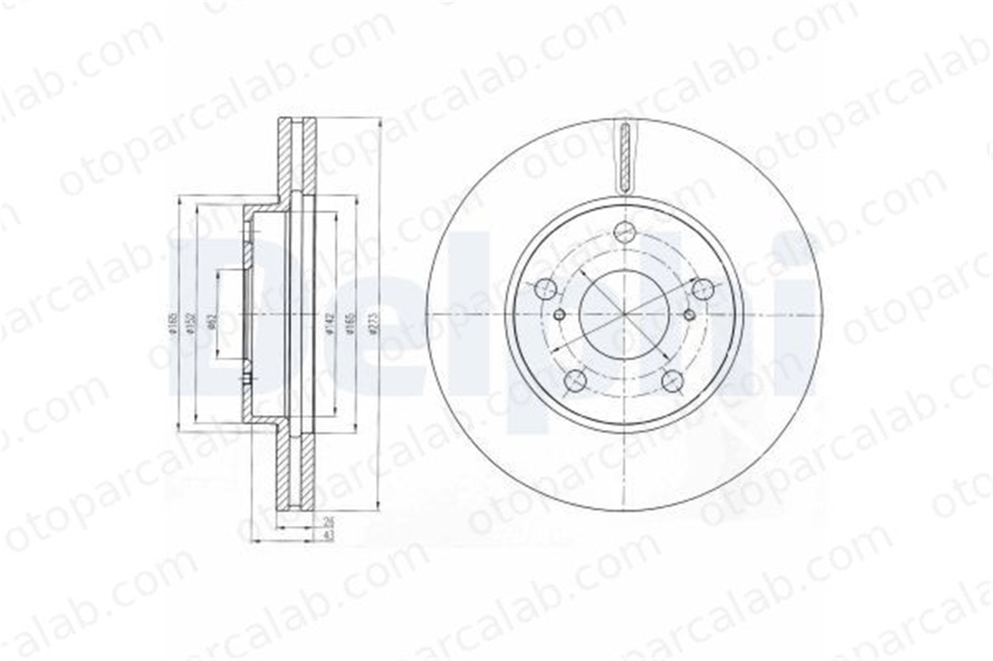 DELPHI BG4234 Fren Disk Ayna Ön Sağ ve Sol TOYOTA AURIS COROLLA Sedan 4351202180 4351202200