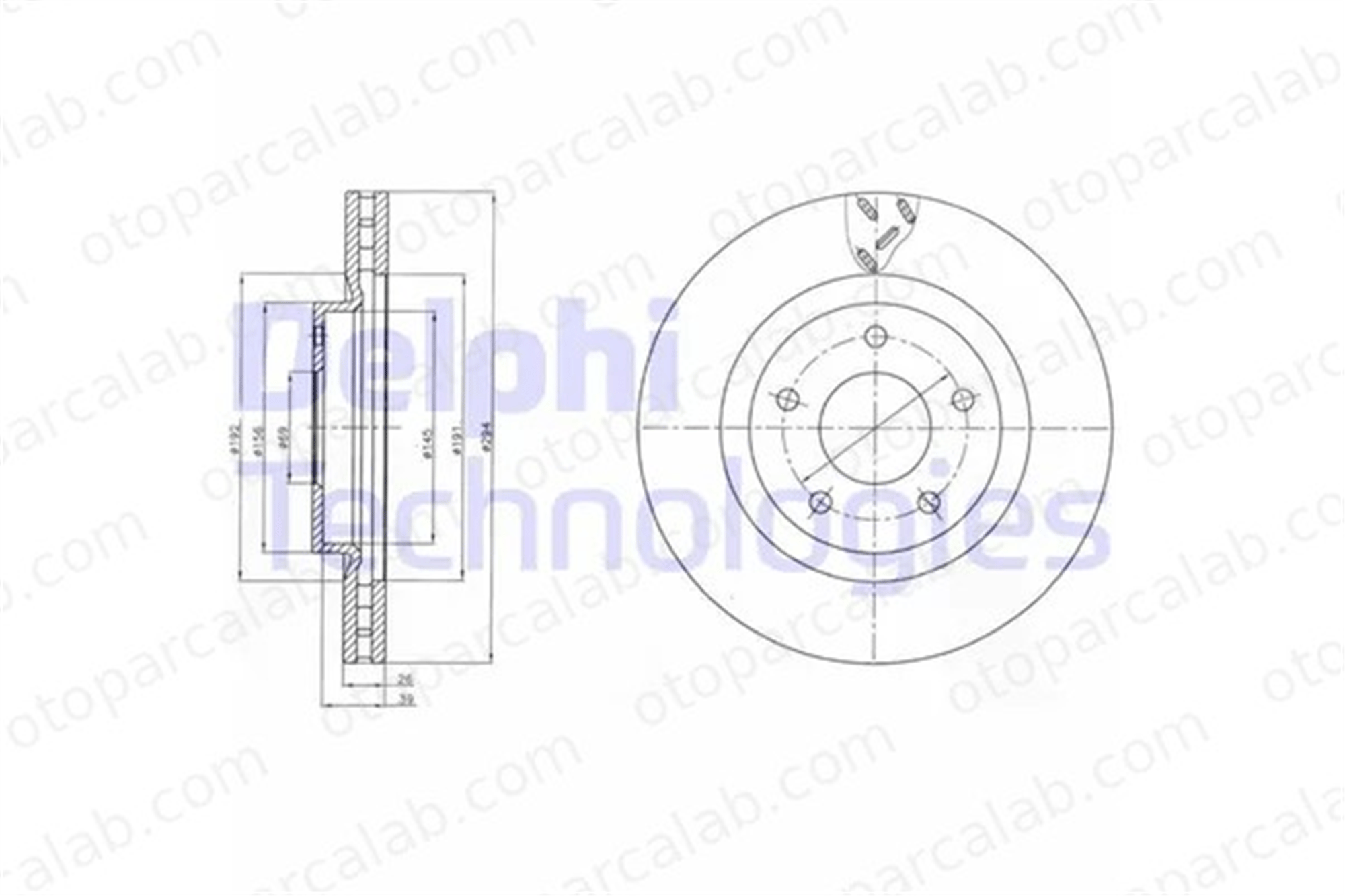 DELPHI BG4246 Fren Disk Ayna Ön Sağ ve Sol MITSUBISHI ASX JEEP COMPASS 4615A117 4615A178