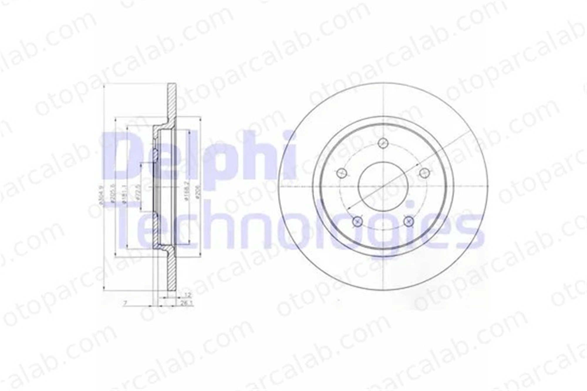 DELPHI BG4247 Fren Disk Ayna Arka Sağ ve Sol DODGE JOURNEY FIAT FREEMONT 4721677AA 4721996AB