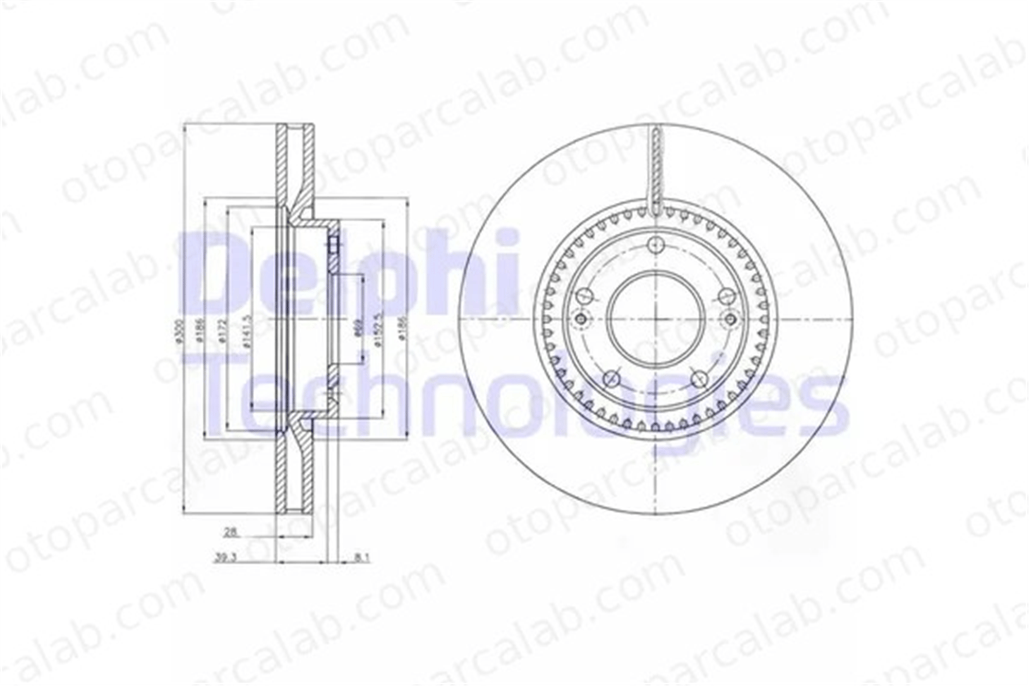 DELPHI BG4251C Fren Disk Ayna Ön Sağ ve Sol HYUNDAI i30 i30 Station wagon 517122L500 517123V000