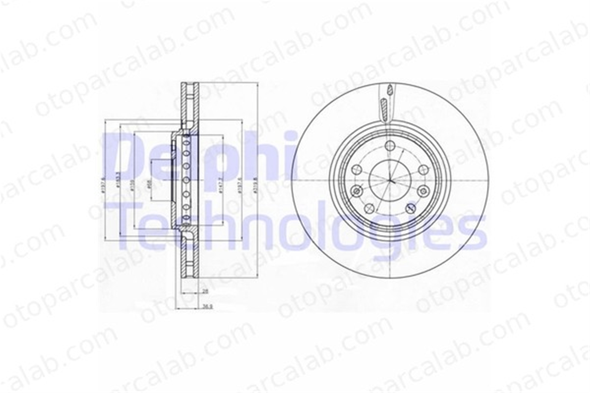 DELPHI BG4266 Fren Disk Ayna Ön Sağ ve Sol RENAULT SCÉNIC IV GRAND SCÉNIC IV 402060003R 402064155R