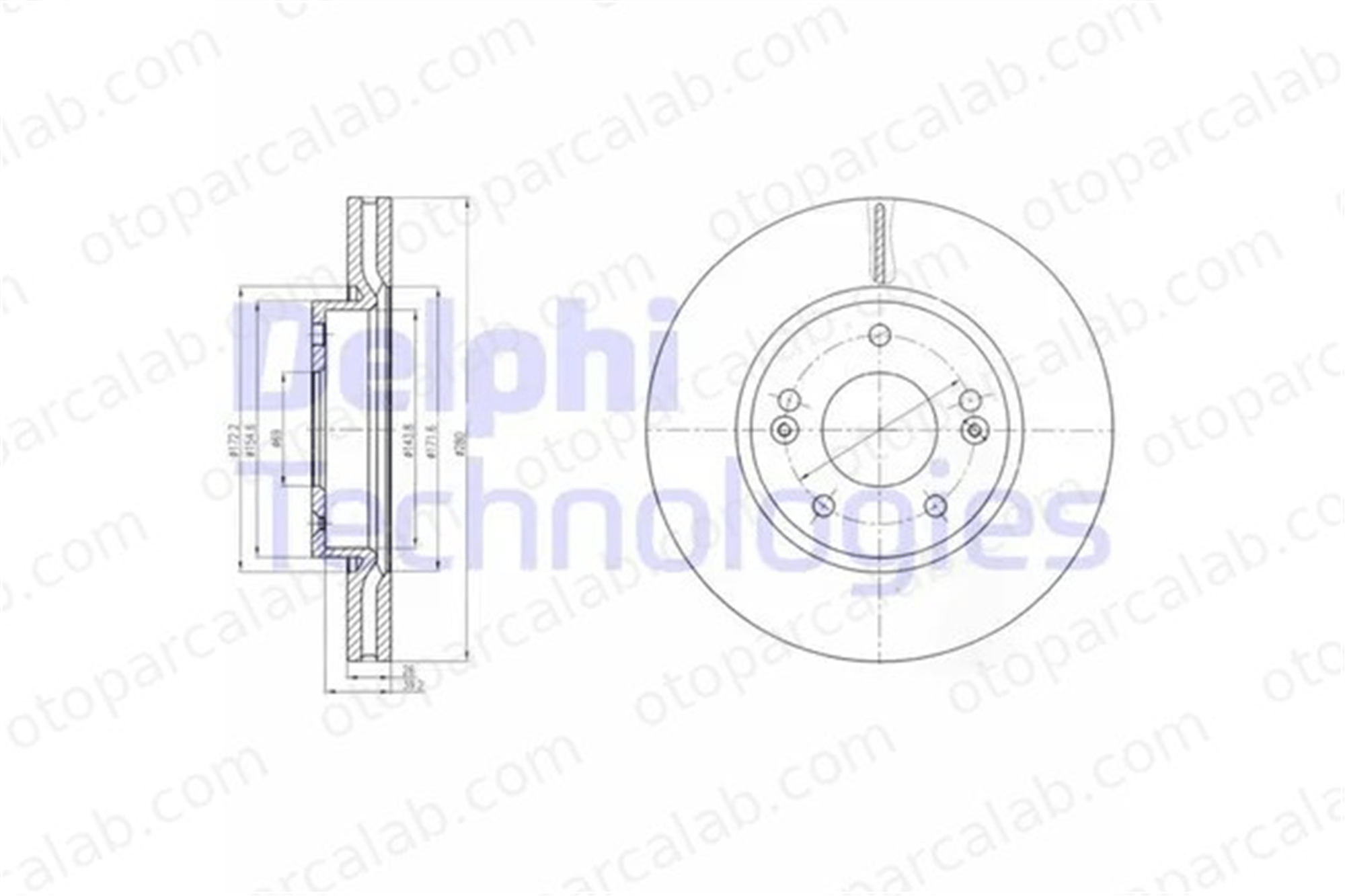 DELPHI BG4281C Fren Disk Ayna Ön Sağ ve Sol KIA CEE'D SW PRO CEE'D 517121H000 517121H100