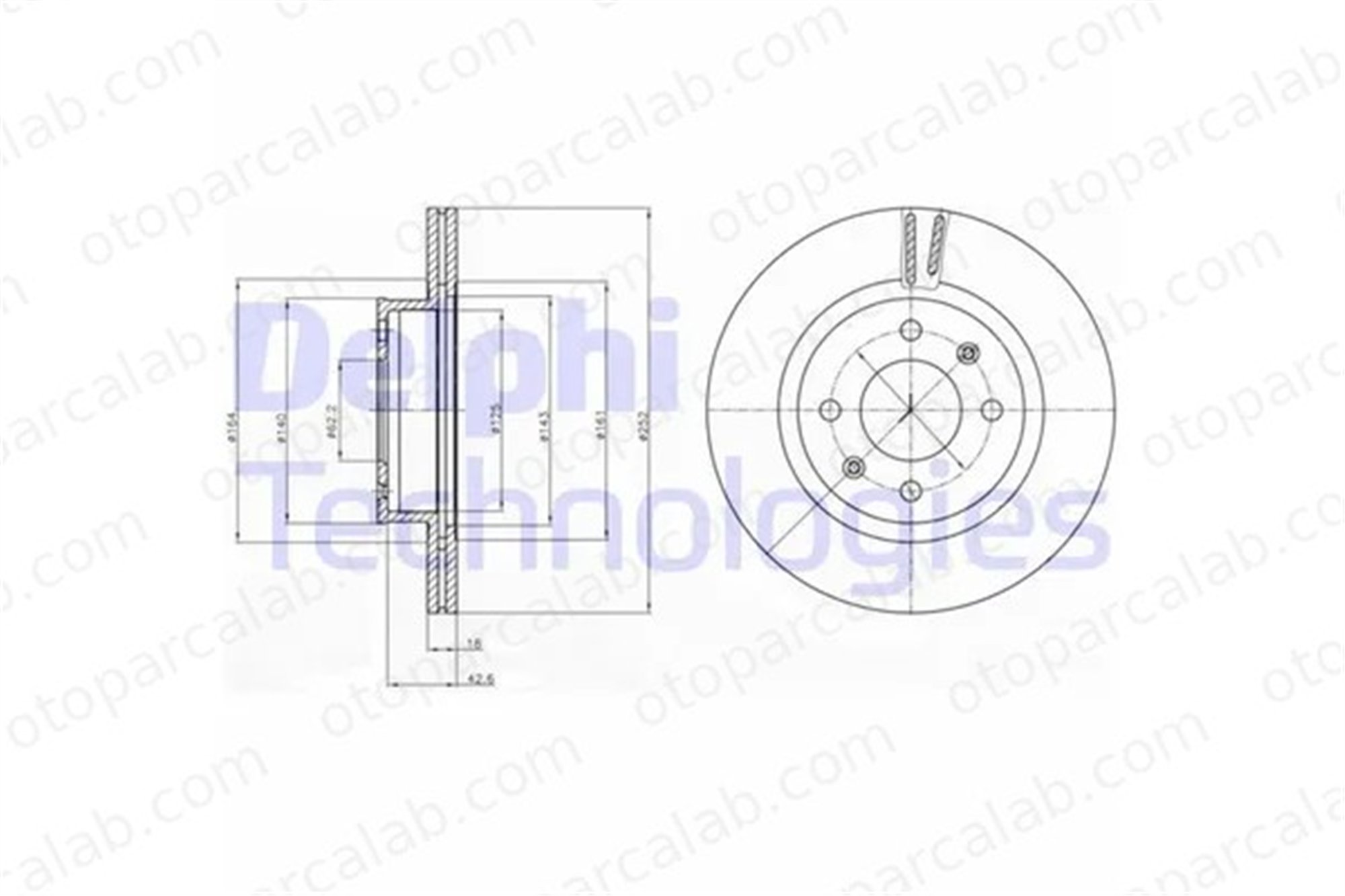 DELPHI BG4295 Fren Disk Ayna Ön Sağ ve Sol HYUNDAI i10 II i10 III 5171207700 517120X700