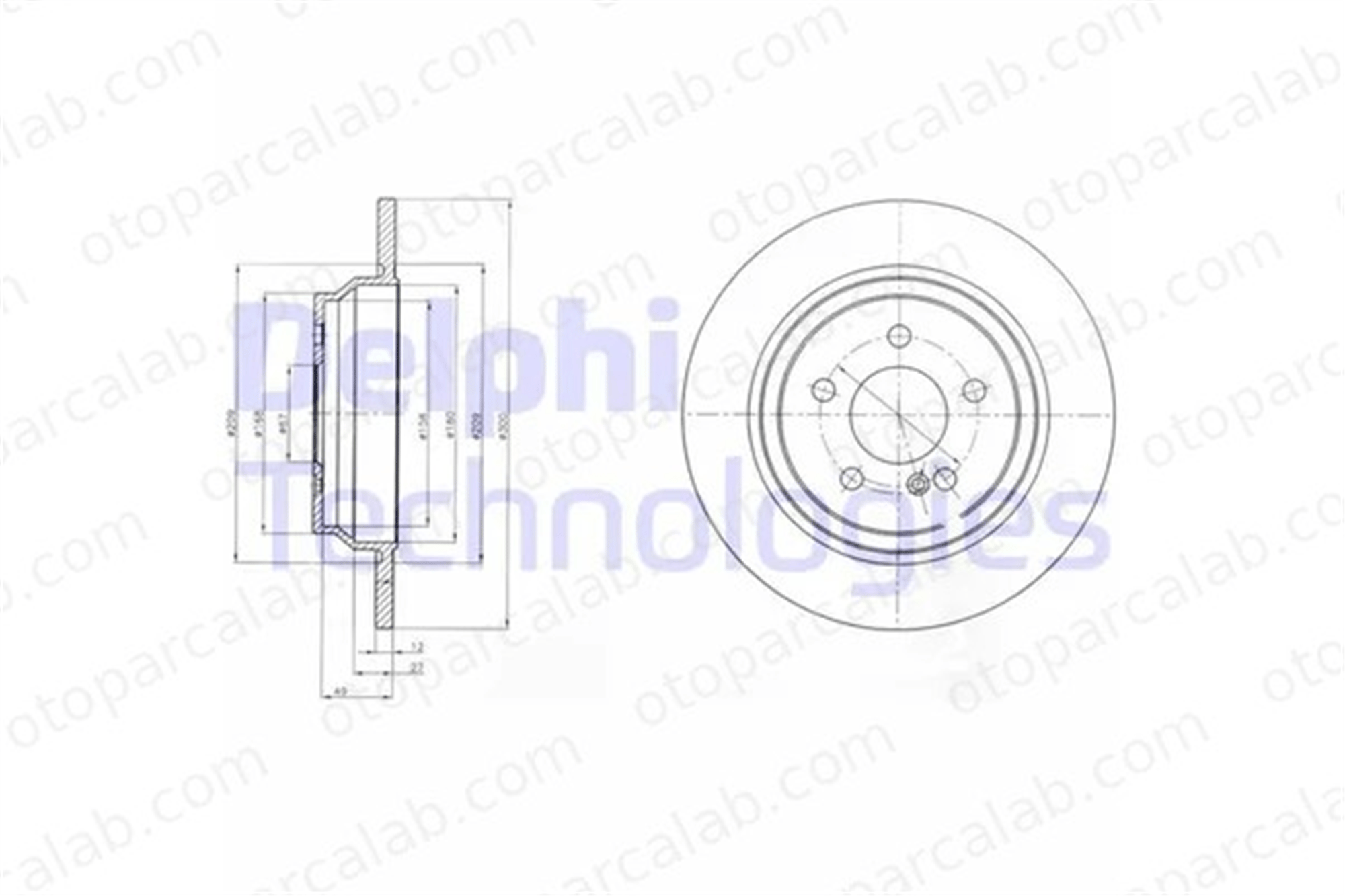 DELPHI BG4298C Fren Disk Ayna Arka Sağ ve Sol MERCEDES-BENZ S-SERISI SL A2214230712 2214230712