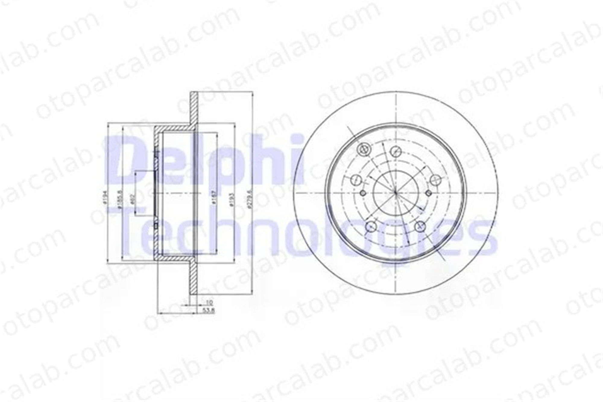 DELPHI BG4303 Fren Disk Ayna Arka Sağ ve Sol TOYOTA AVENSIS AVENSIS Sedan 4243105050