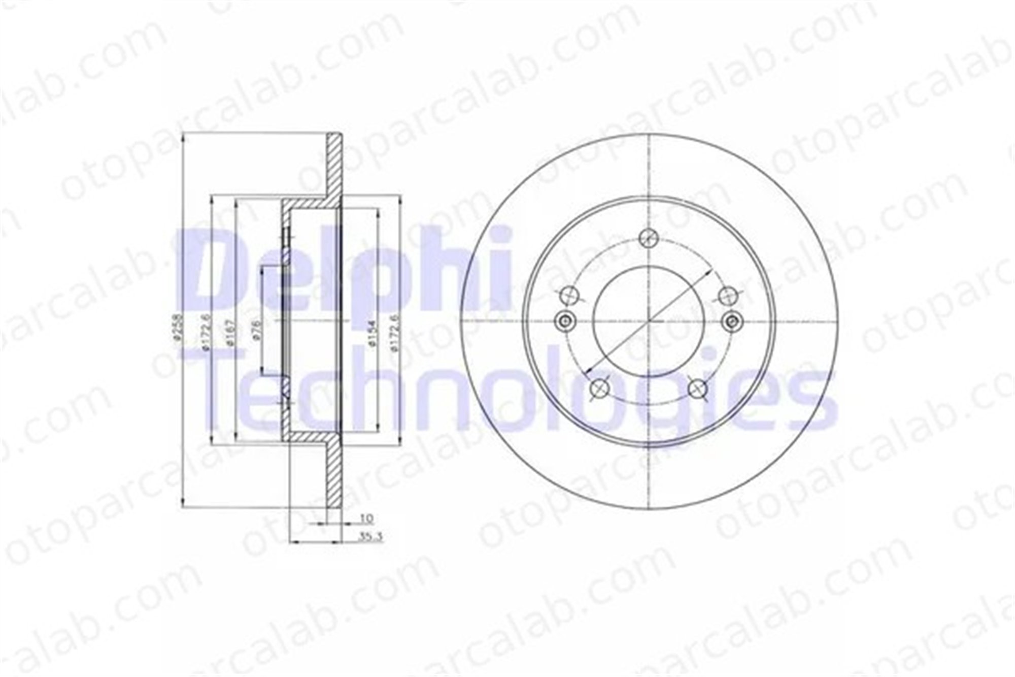 DELPHI BG4310 Fren Disk Ayna Arka Sağ ve Sol HYUNDAI ix20 KIA VENGA 584111P300