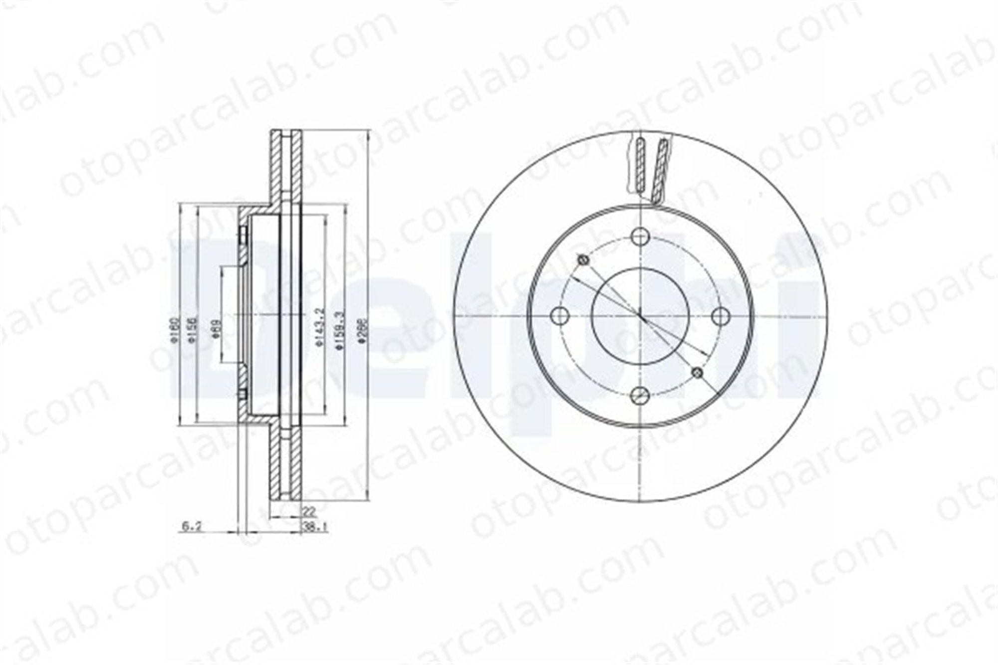 DELPHI BG4537C Fren Disk Ayna Ön Sağ ve Sol PROTON GEN 2 PERSONA Sedan PW823046