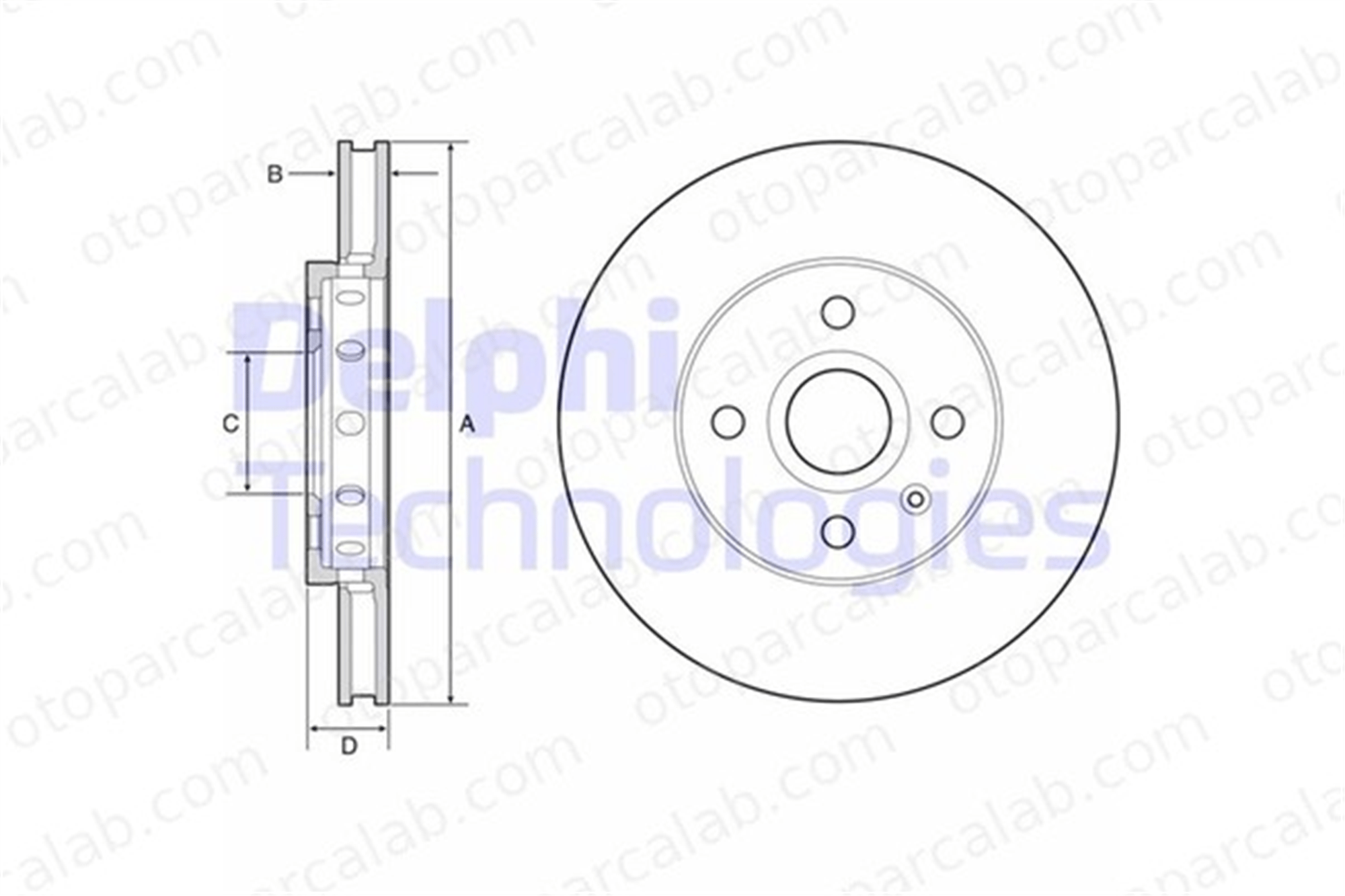DELPHI BG4647C Fren Disk Ayna Ön Sağ ve Sol VW UP! SEAT Mii 1S0615301H 1S0615301