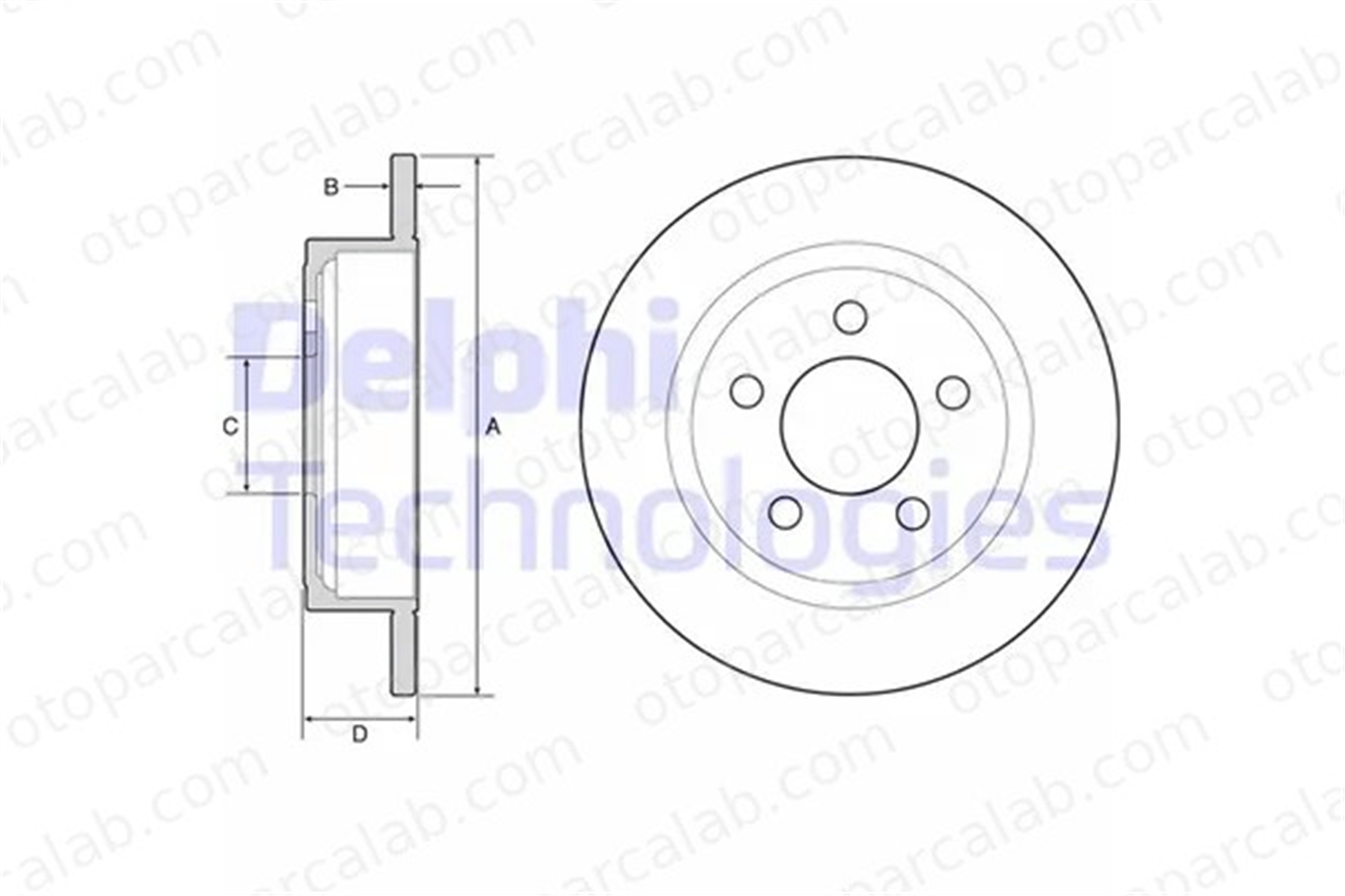 DELPHI BG4648 Fren Disk Ayna Arka Sağ ve Sol JEEP CHEROKEE WRANGLER II 52128411AB 52128411AA