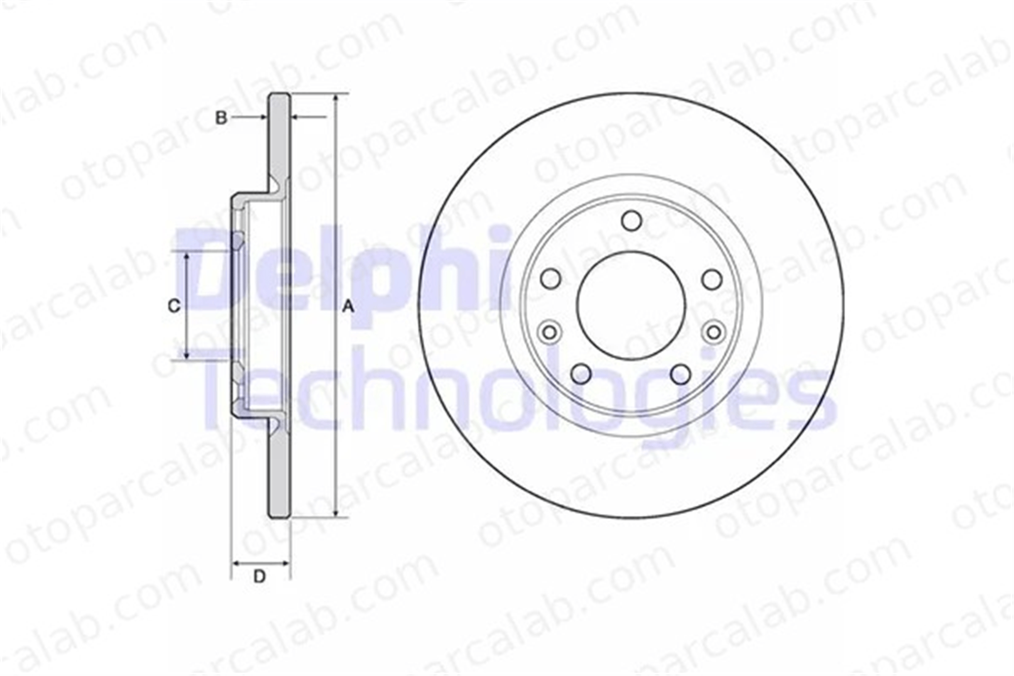 DELPHI BG4661C Fren Disk Ayna Arka Sağ ve Sol PEUGEOT 308 II 308 SW II 1609582880 1642776380