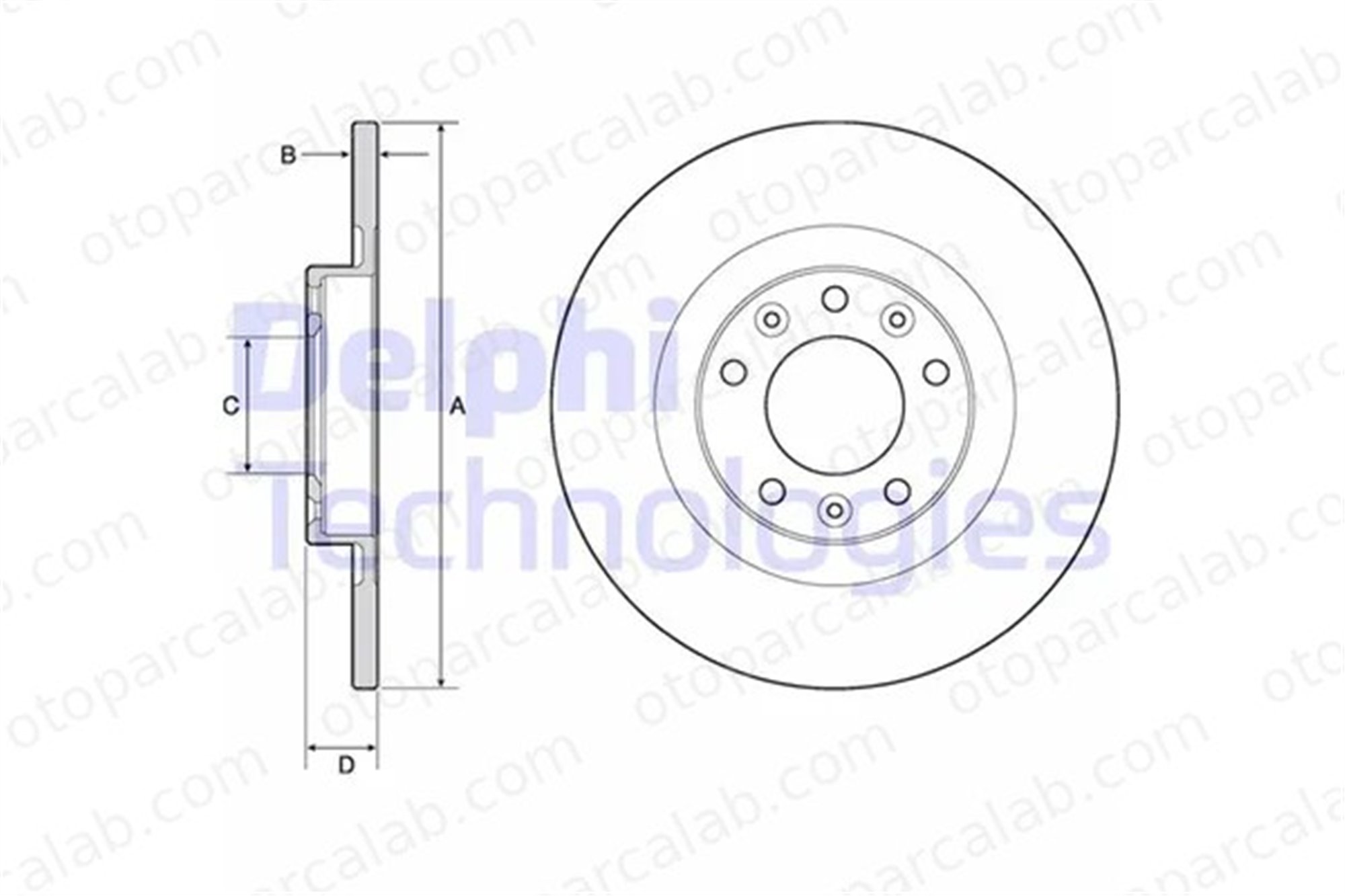 DELPHI BG4662C Fren Disk Ayna Arka Sağ ve Sol PEUGEOT 308 II 5008 II 1609583080 1642776480