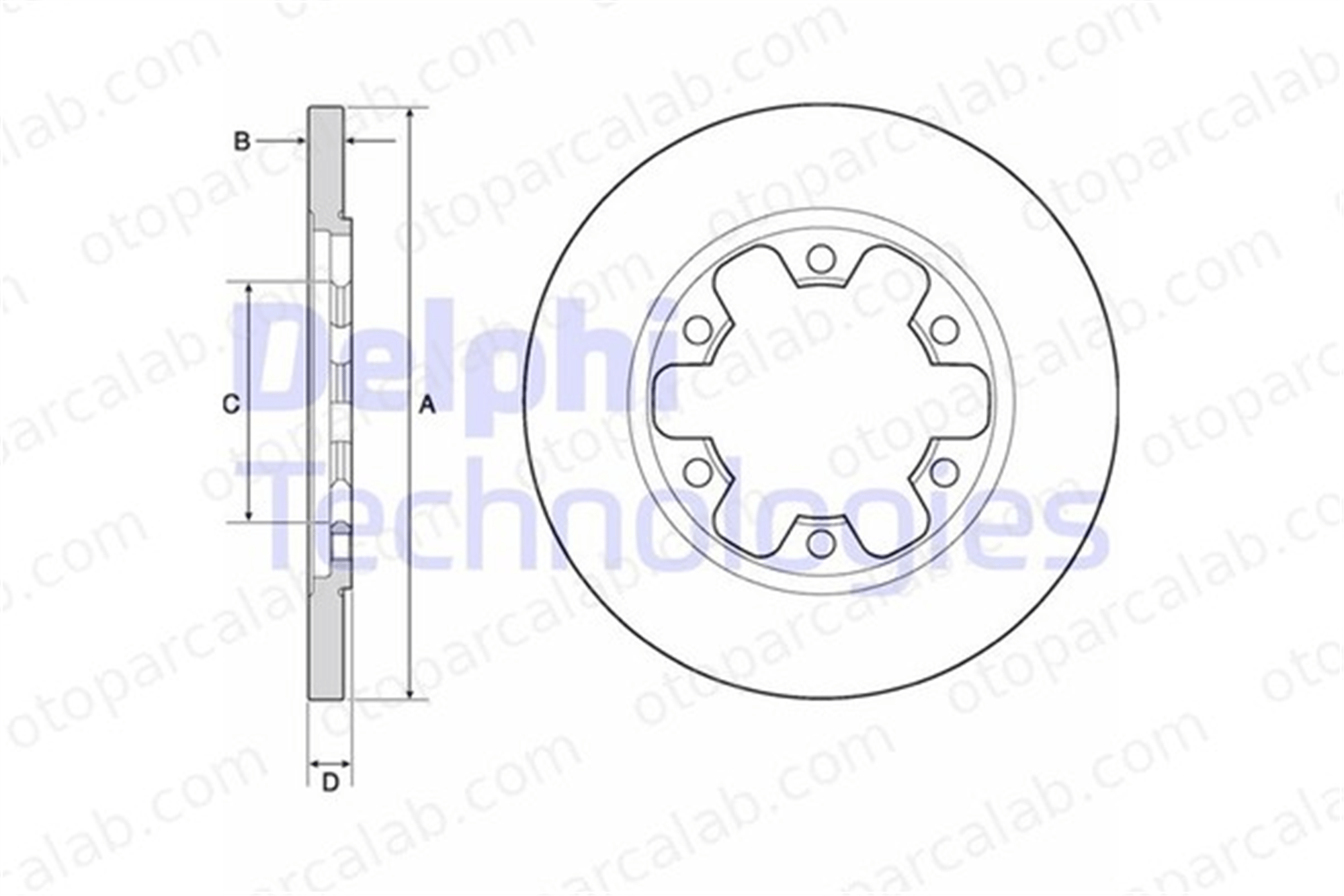 DELPHI BG4680C Fren Disk Ayna Arka Sağ ve Sol FORD TRANSIT V363 Panelvan/Van TRANSIT V363 Platform şasi 1815600 2226521