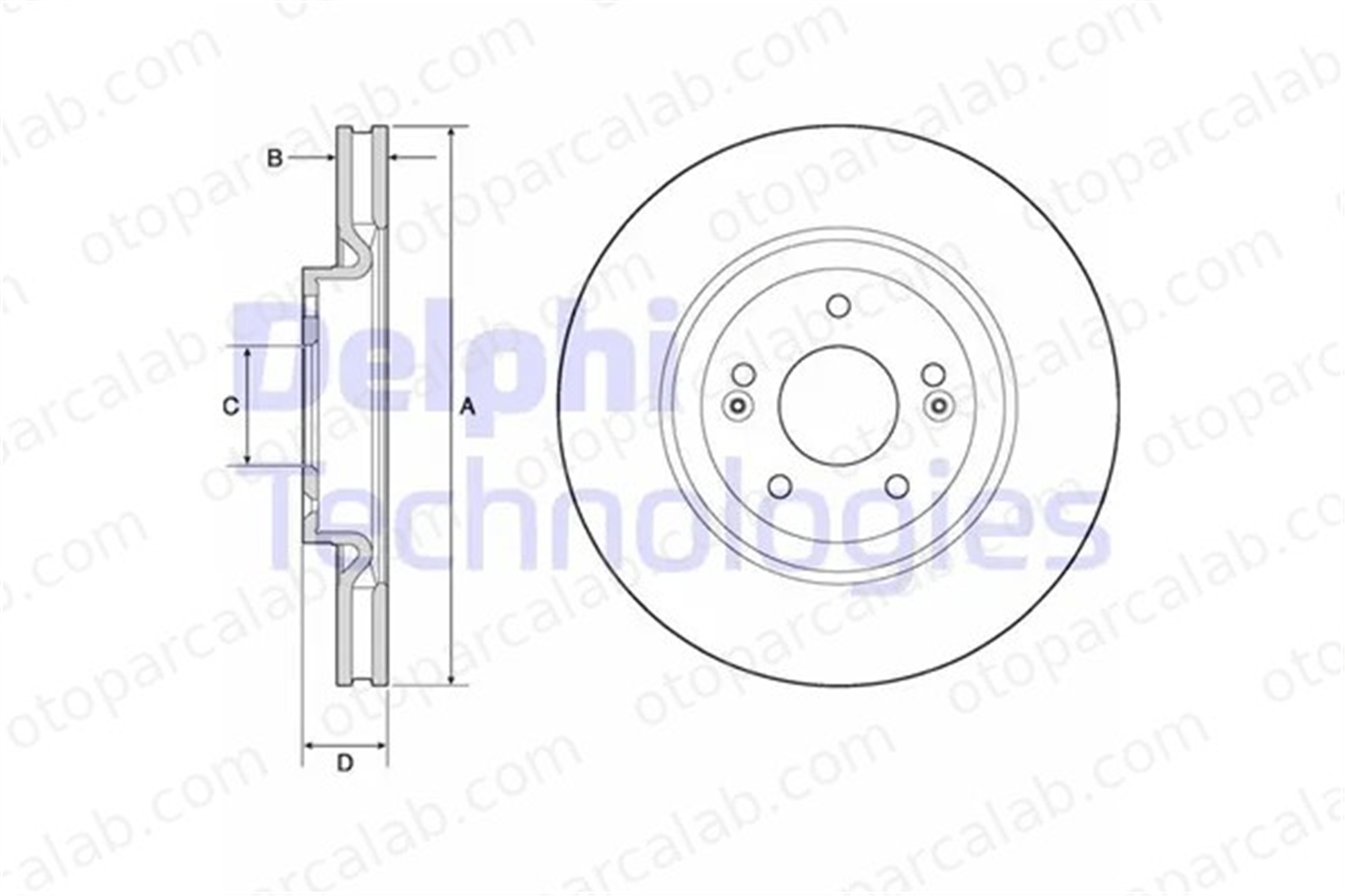 DELPHI BG4683C Fren Disk Ayna Ön Sağ ve Sol HYUNDAI TUCSON KIA SPORTAGE IV 517122T100 517122T000