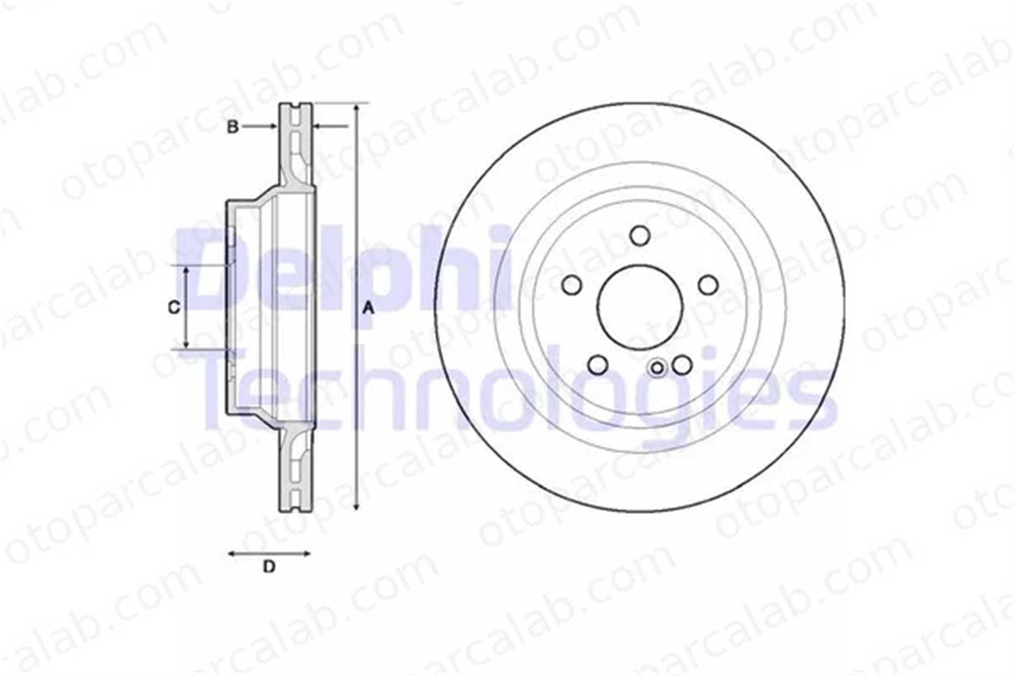 DELPHI BG4705C Fren Disk Ayna Arka Sağ ve Sol MERCEDES-BENZ E-SERISI T-Model E-SERISI A2194230012 4231112