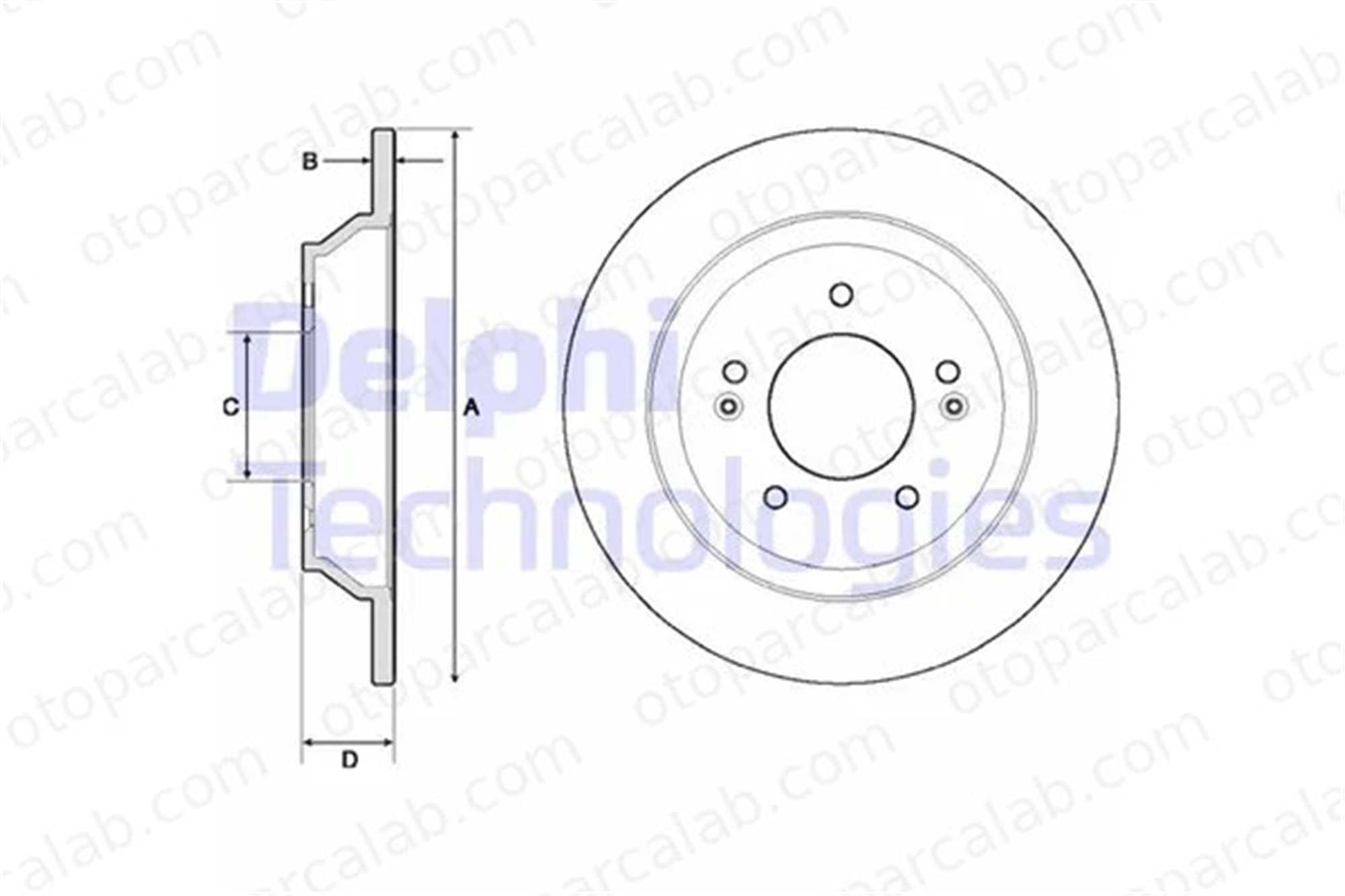 DELPHI BG4708C Fren Disk Ayna Arka Sağ ve Sol KIA CARENS IV HYUNDAI KONA 58411B2500 58411A4000