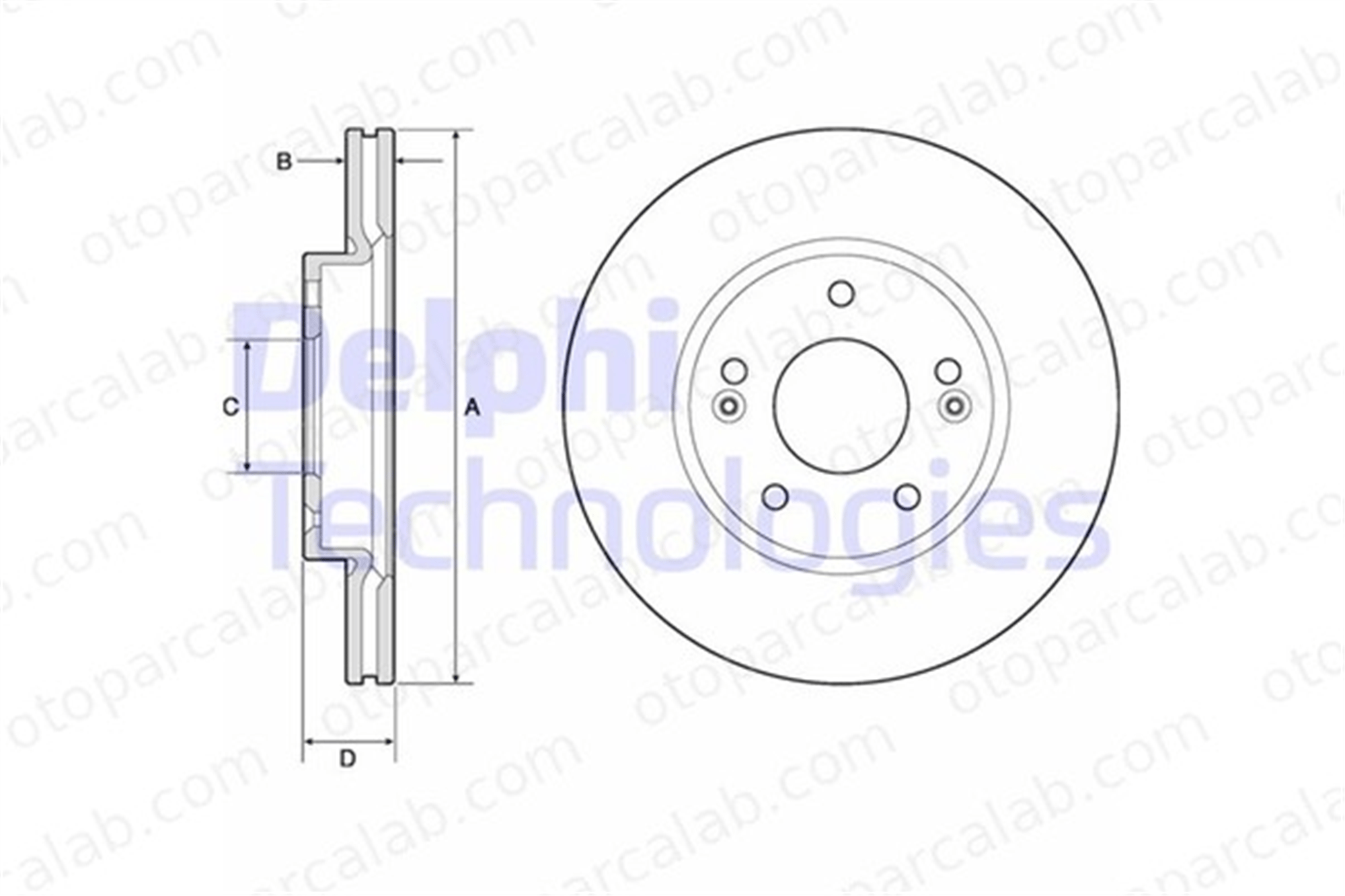 DELPHI BG4745C Fren Disk Ayna Ön Sağ ve Sol HYUNDAI i30 i30 Station wagon 51712A6000 517124V000