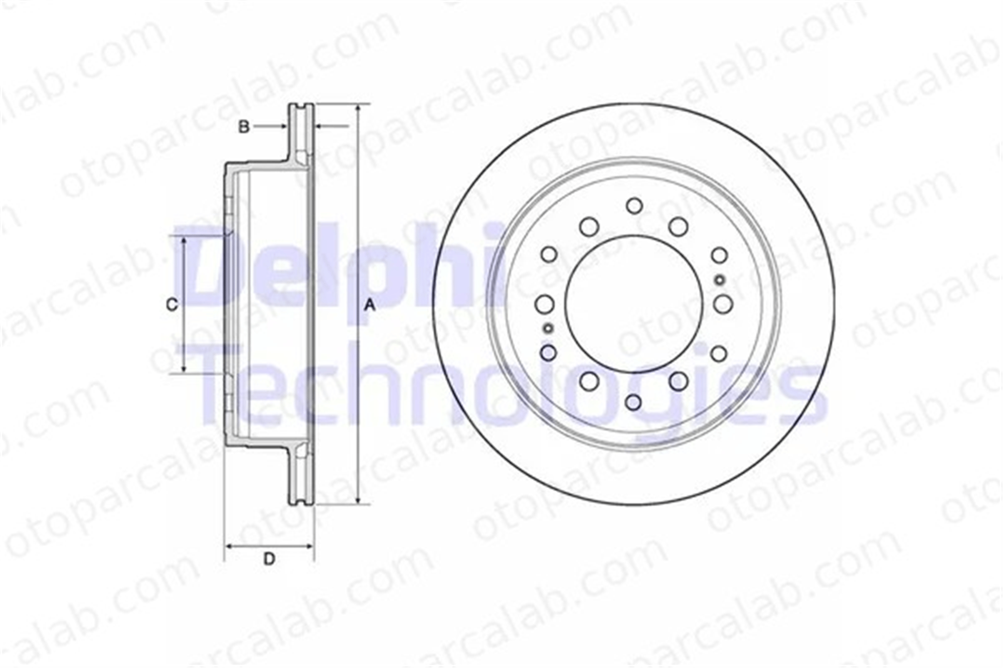 DELPHI BG4747C Fren Disk Ayna Arka Sağ ve Sol TOYOTA LAND CRUISER PRADO FORTUNER 4243160311 424310K230