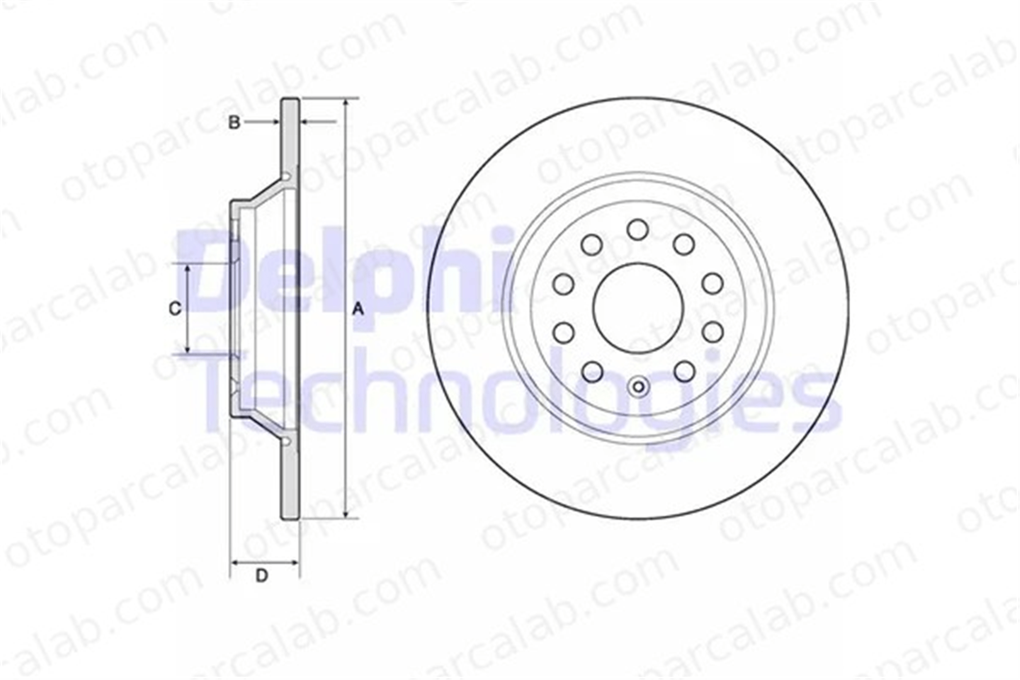 DELPHI BG4751C Fren Disk Ayna Arka Sağ ve Sol VW GOLF VII AUDI A3 Limousine 3Q0615601 3Q0615601A