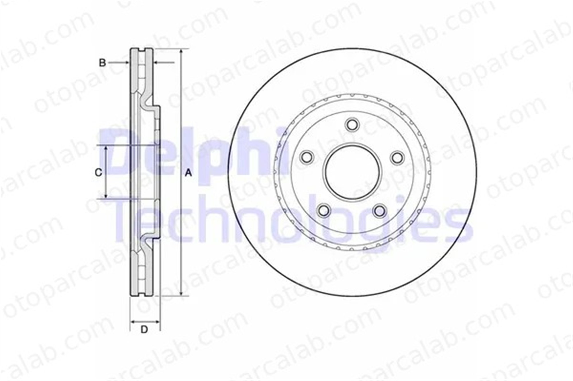 DELPHI BG4759C Fren Disk Ayna Ön Sağ ve Sol FIAT FREEMONT CHRYSLER GRAND VOYAGER V 4779712AA 4779712AB