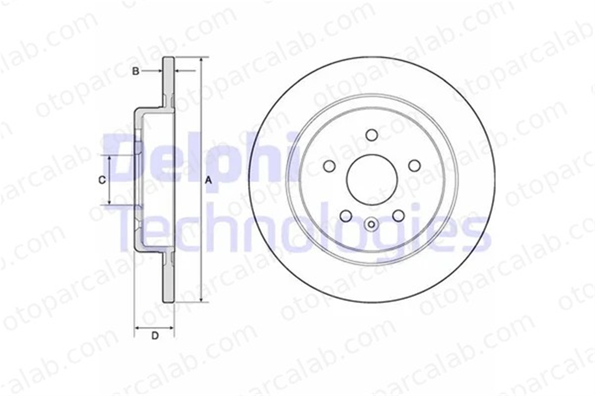 DELPHI BG4760C Fren Disk Ayna Arka Sağ ve Sol OPEL ASTRA K ASTRA K Sports Tourer 13509120 13515914