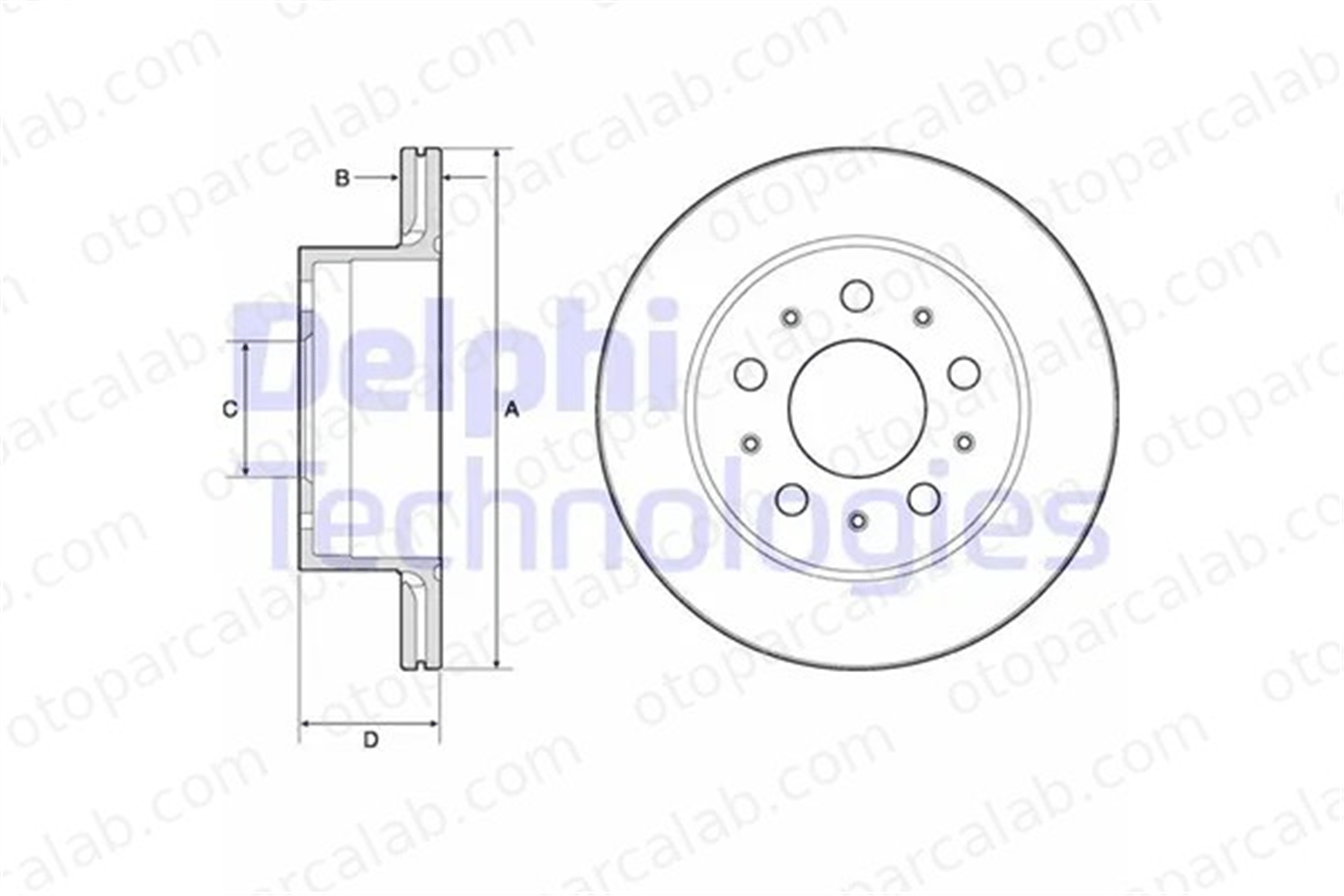 DELPHI BG4796C Fren Disk Ayna Arka Sağ ve Sol CITROËN JUMPER Panelvan/Van FIAT DUCATO Platform şasi 51957511 1612435780