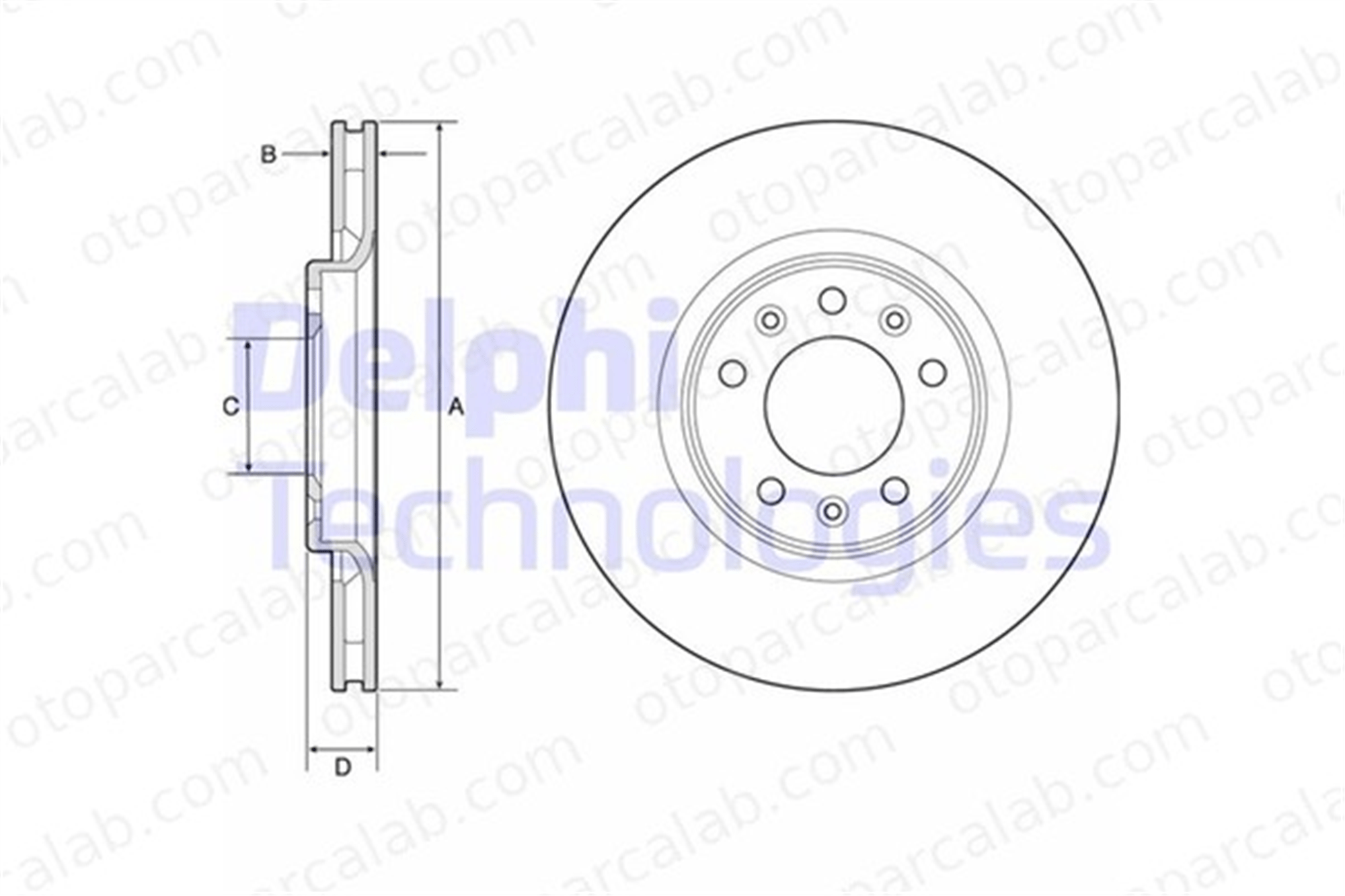 DELPHI BG4806C Fren Disk Ayna Arka Sağ ve Sol CITROËN JUMPY Panelvan/Van PEUGEOT EXPERT Panelvan/Van 1616394580 SU001A6369