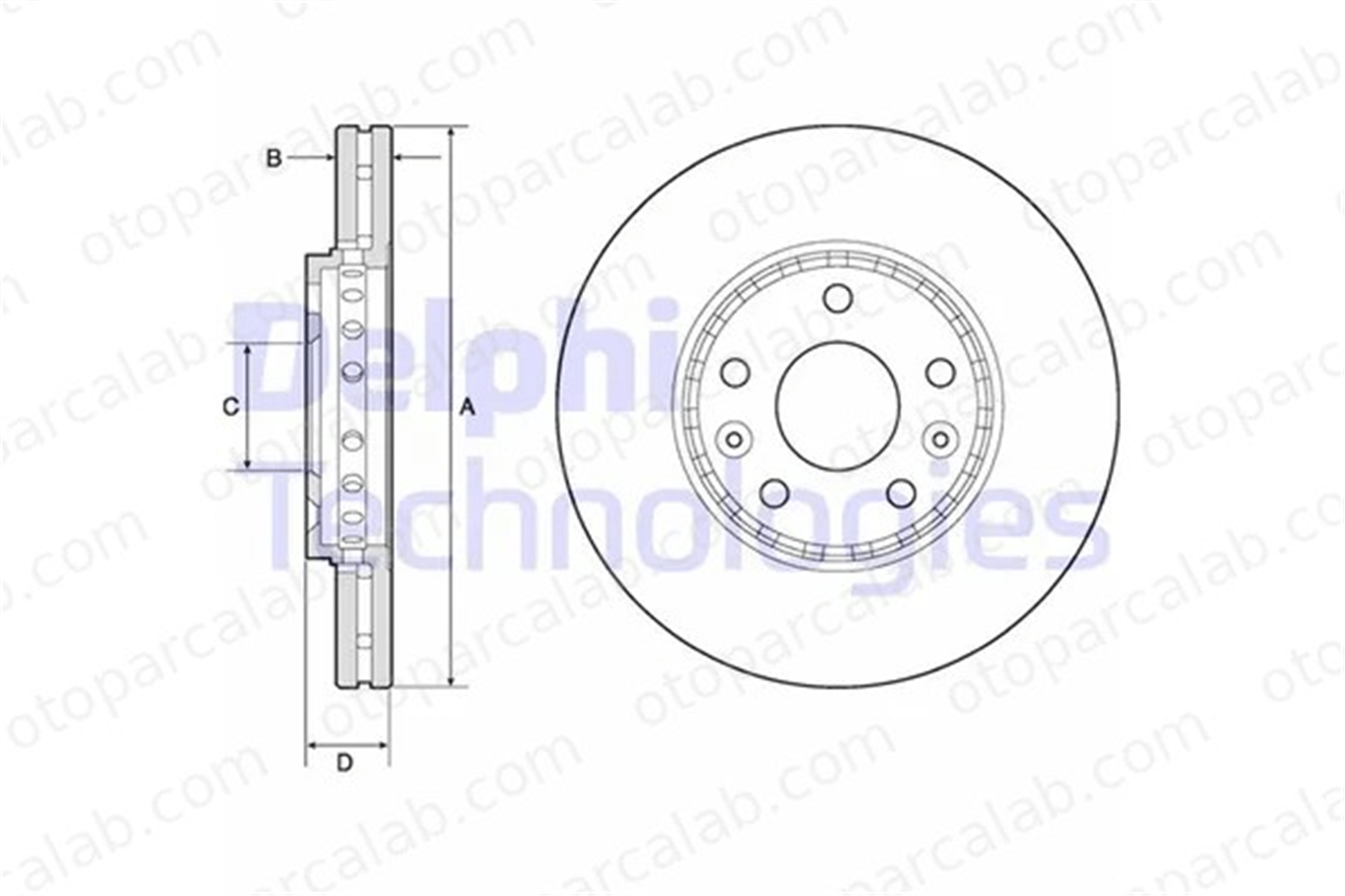 DELPHI BG4815C Fren Disk Ayna Ön Sağ ve Sol RENAULT TRAFIC III Minibüs/Otobüs TRAFIC III Panelvan/Van 402066352R 8660003955