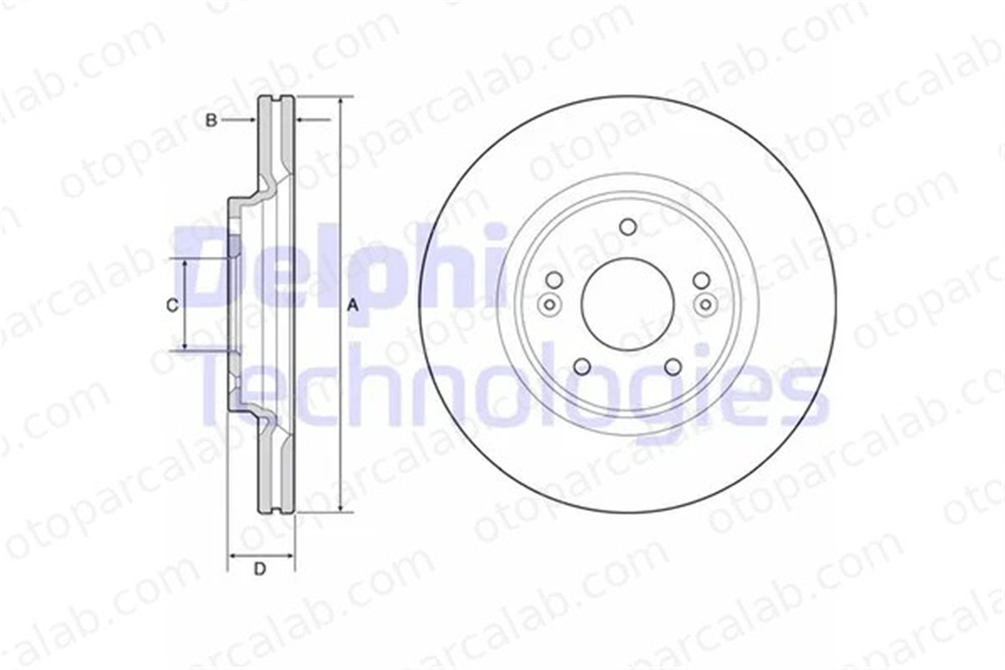 DELPHI BG4931C Fren Disk Ayna Ön Sağ ve Sol HYUNDAI TUCSON KIA SPORTAGE IV 51712C1000 51712D7000