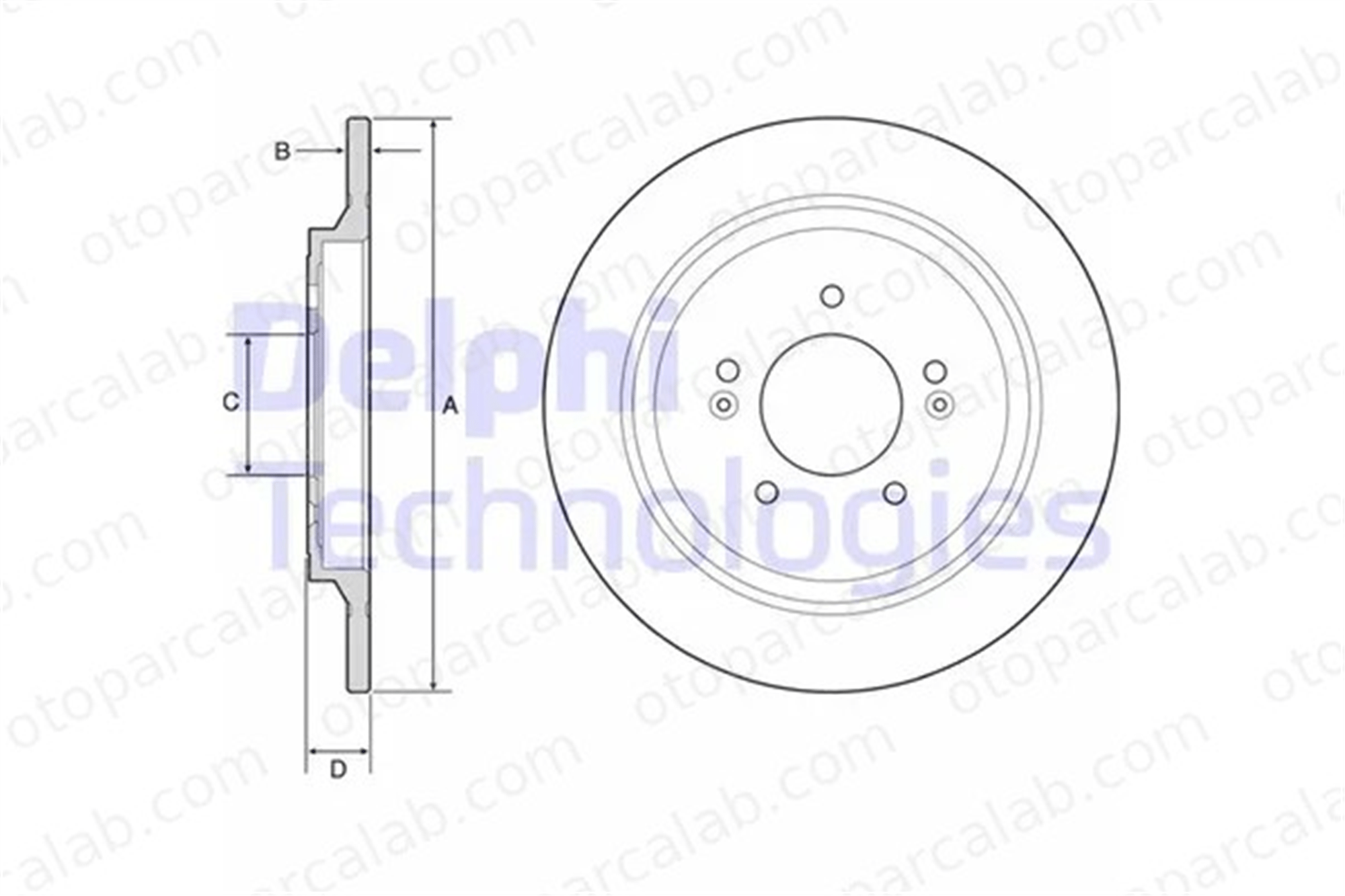 DELPHI BG4932C Fren Disk Ayna Arka Sağ ve Sol HYUNDAI TUCSON KIA SPORTAGE IV 58411D3700 58411D7700