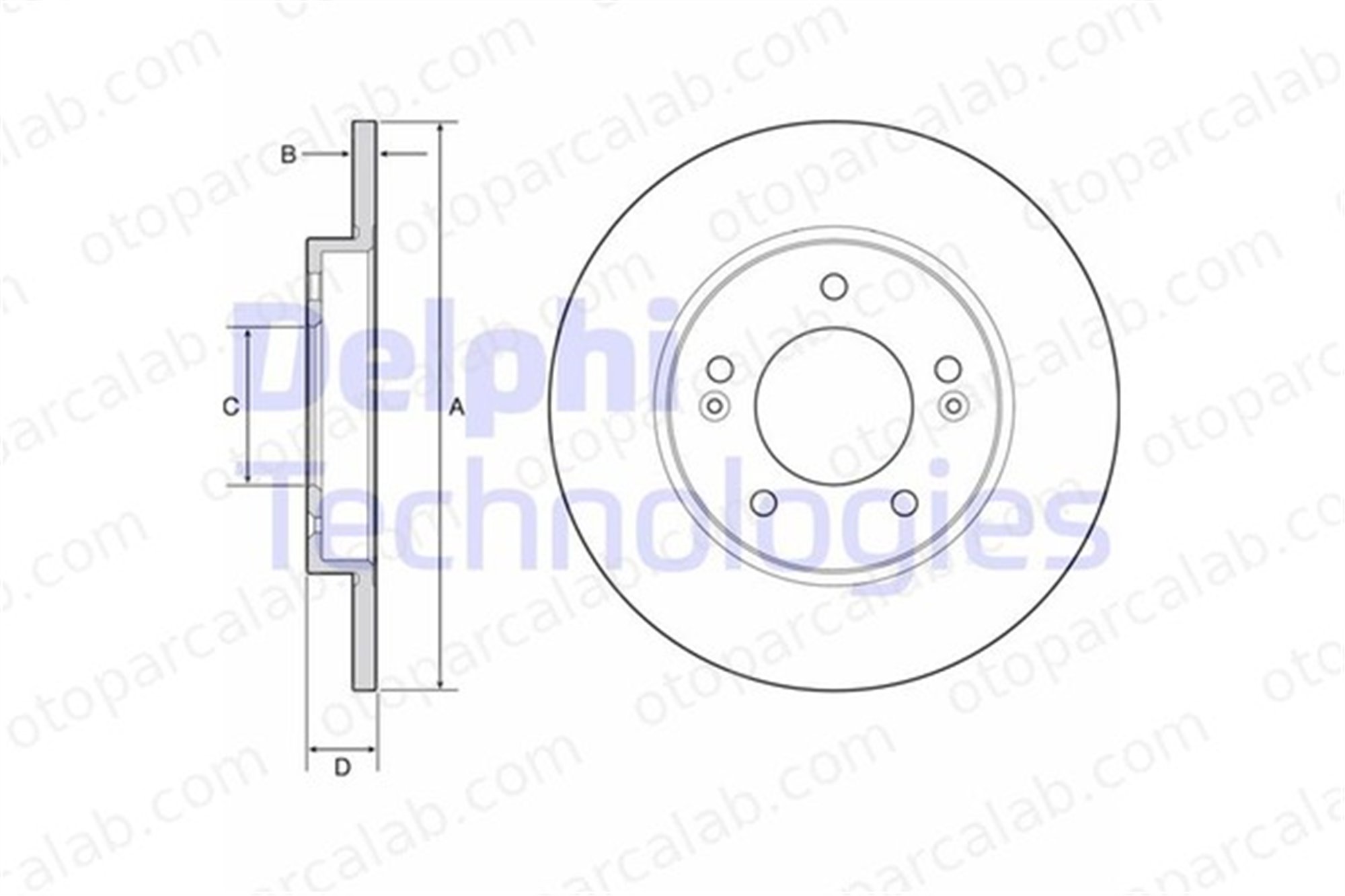 DELPHI BG4949C Fren Disk Ayna Arka Sağ ve Sol HYUNDAI i30 i30 Station wagon 13595818 58411G4300
