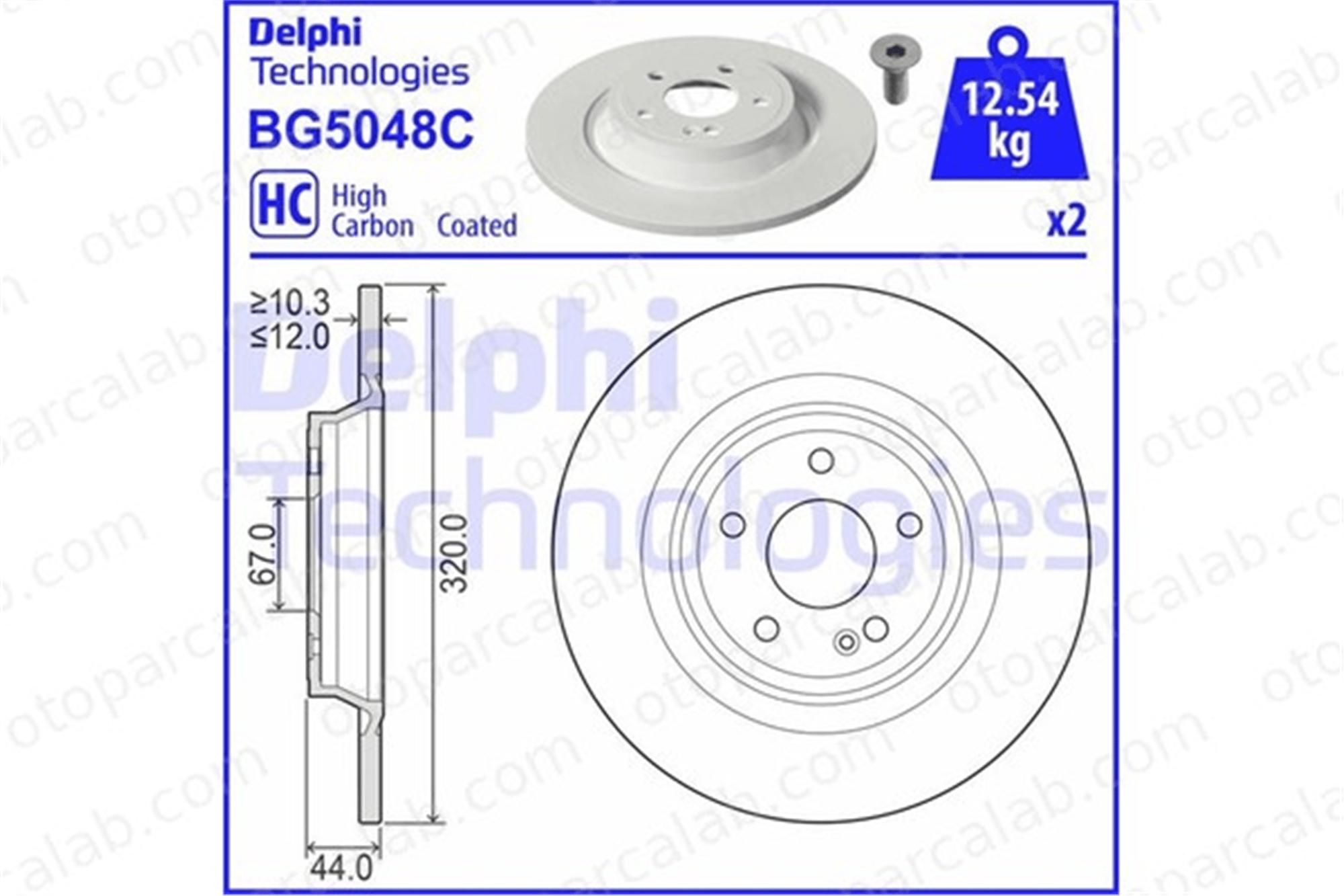 DELPHI BG5048C Fren Disk Ayna Arka Sağ ve Sol MERCEDES-BENZ A-SERISI A-SERISI Sedan A2474230312 A247423031207