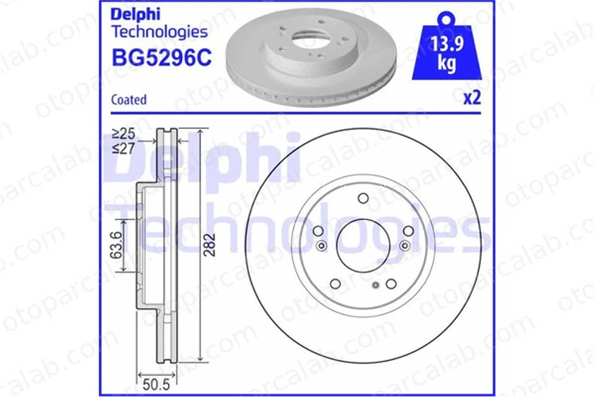 DELPHI BG5296C Fren Disk Ayna Ön Sağ ve Sol FORD FOCUS IV FOCUS IV Turnier JX611125AEA 2208066