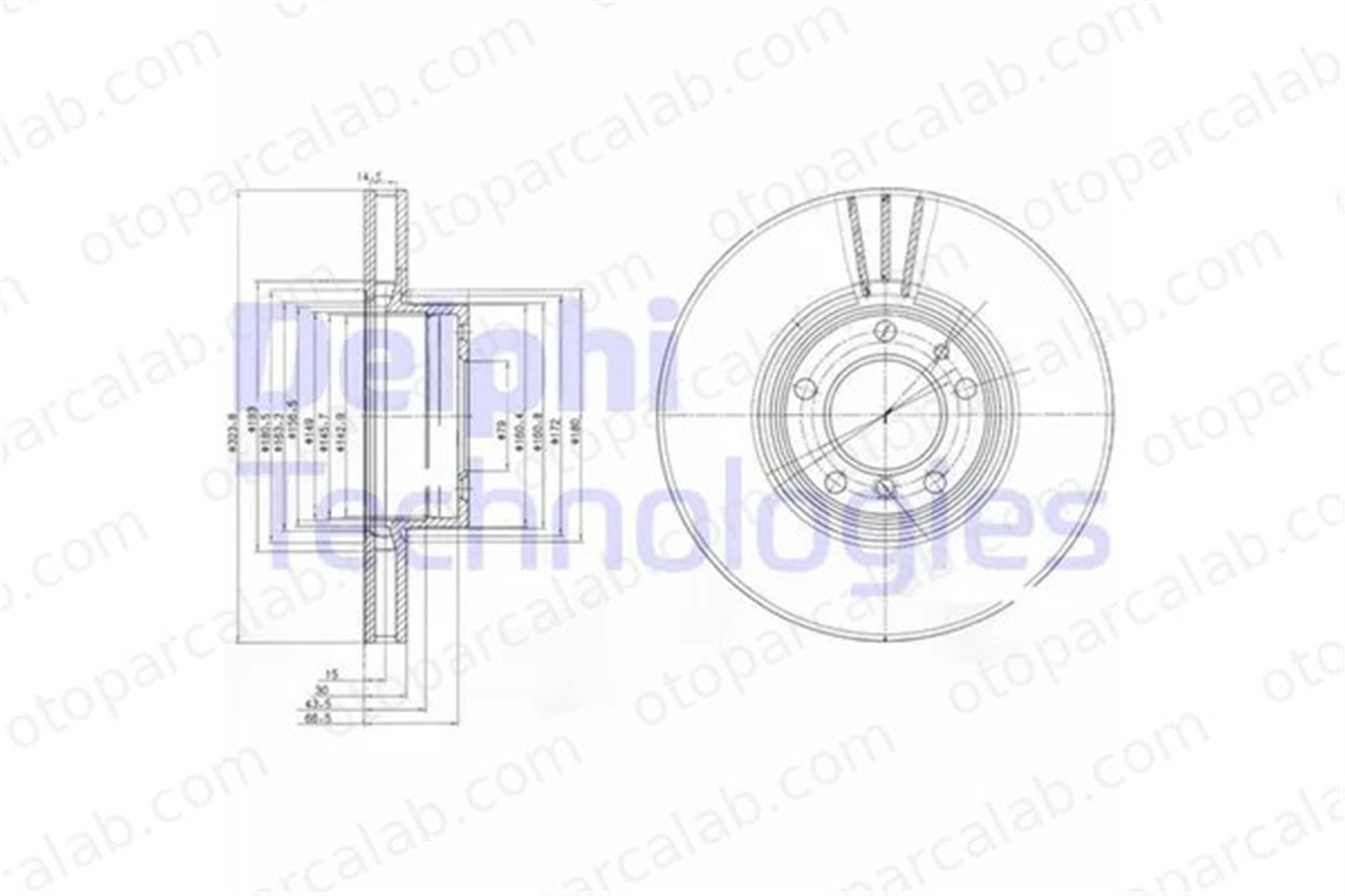 DELPHI BG9005 Fren Disk Ayna Ön Sağ ve Sol BMW 5 5 Touring BG9005 34111165859