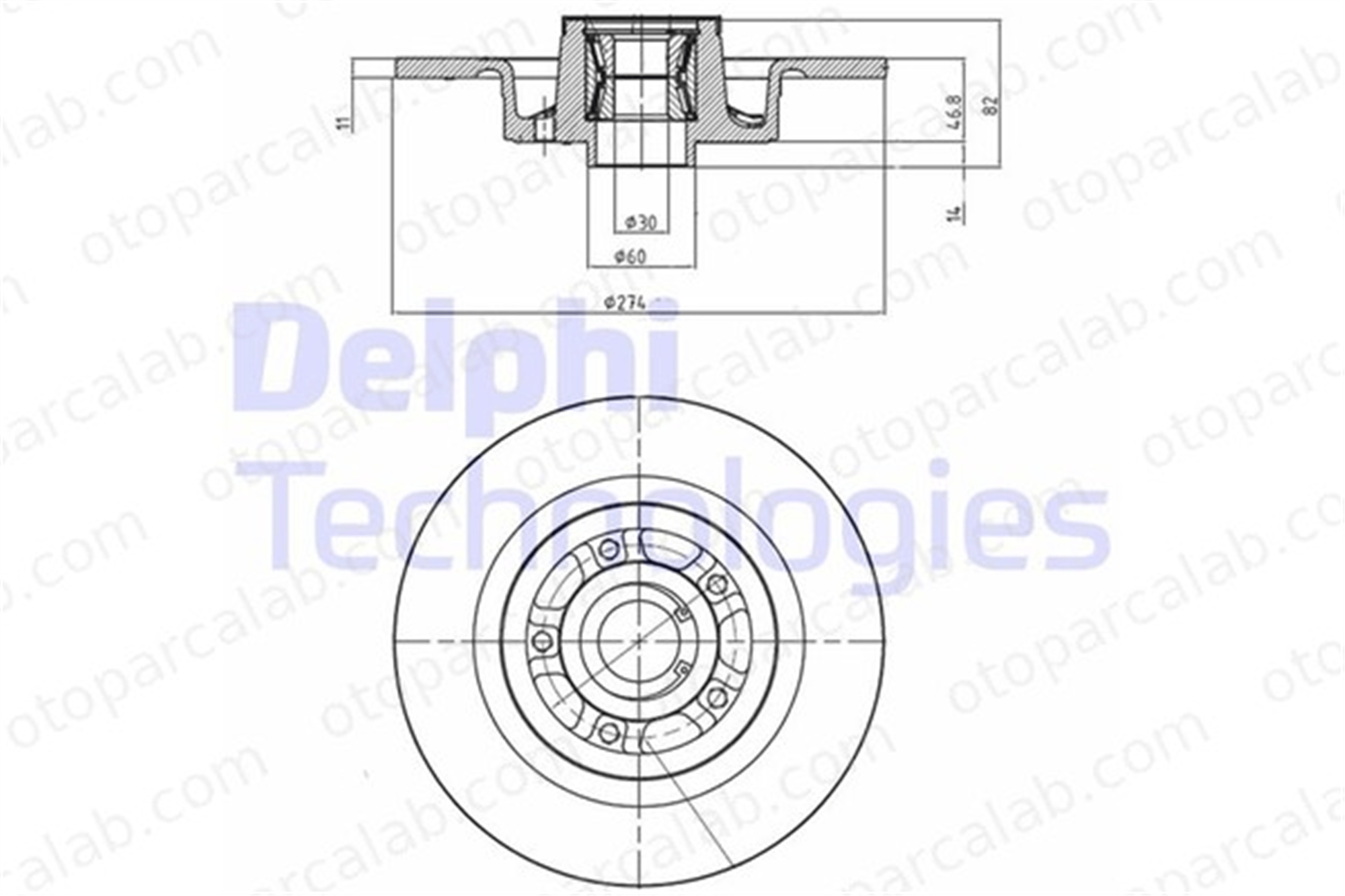 DELPHI BG9026RS Fren Disk Ayna Arka Sağ ve Sol RENAULT LAGUNA II Grandtour LAGUNA II 7701472838 7701713008