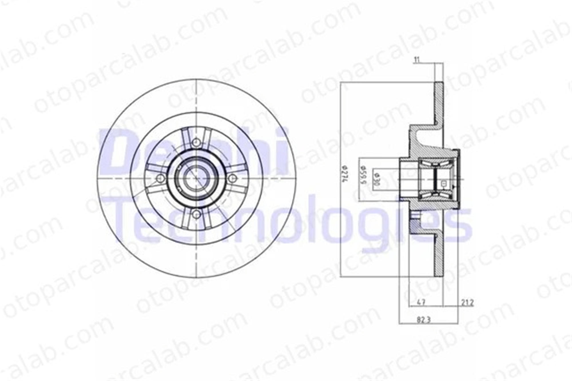 DELPHI BG9030RS Fren Disk Ayna Arka Sağ ve Sol RENAULT GRAND SCÉNIC II 7701208230 8660001810