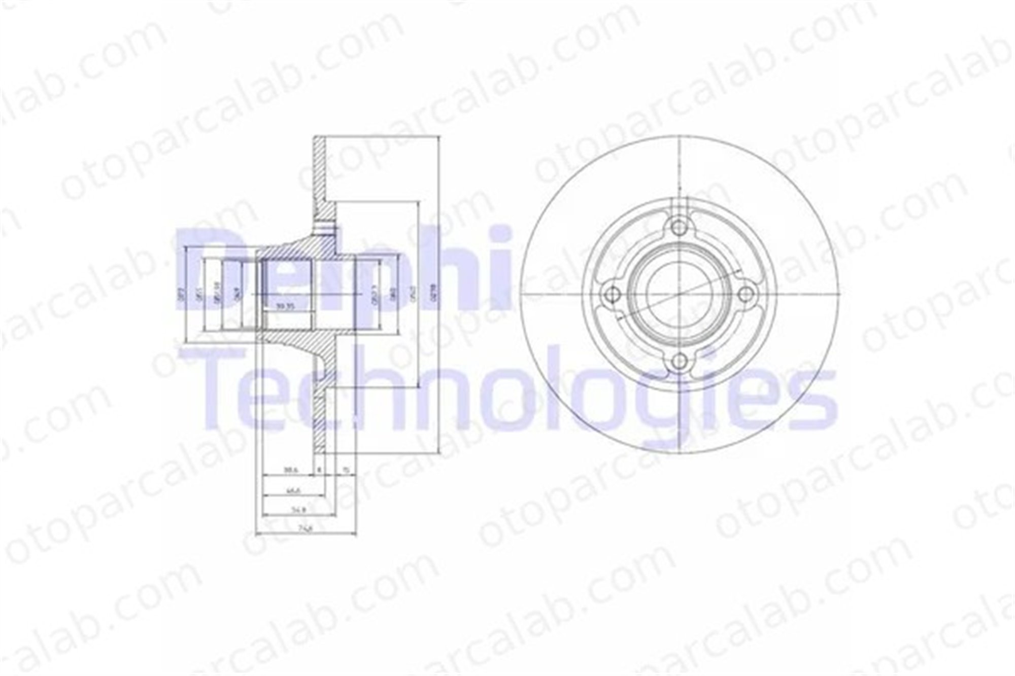 DELPHI BG9033RS Fren Disk Ayna Arka Sağ ve Sol RENAULT CLIO I CLIO I Kasa/eğik arka 7700805006