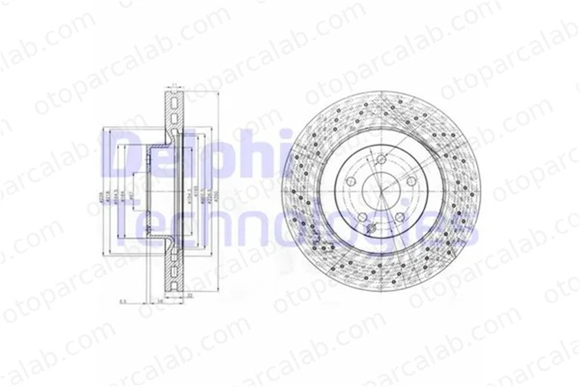 DELPHI BG9057 Fren Disk Ayna Ön Sağ ve Sol MERCEDES-BENZ S-SERISI SL 2214210012 2214211112