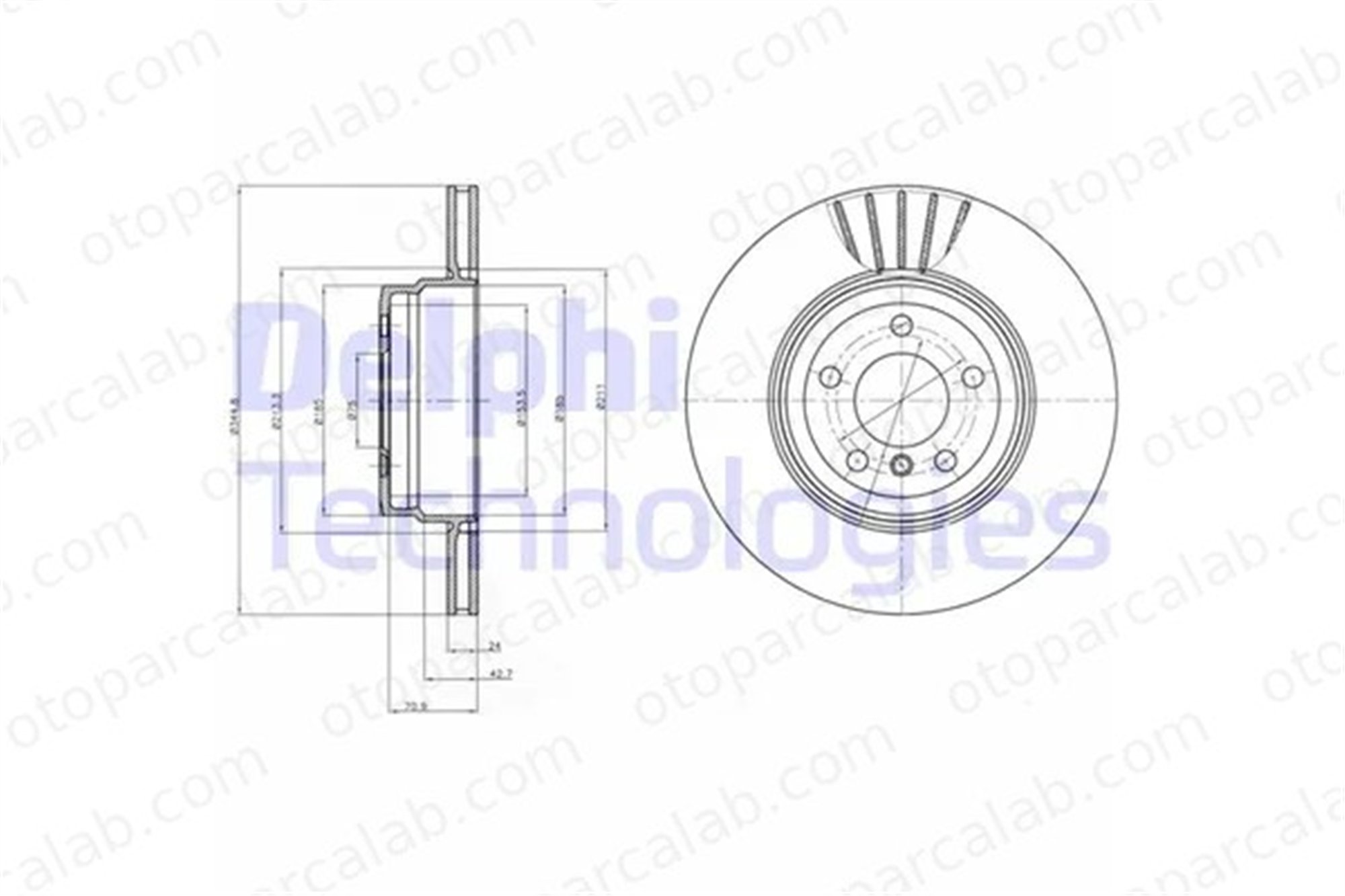 DELPHI BG9064 Fren Disk Ayna Arka Sağ ve Sol BMW X5 X6 34216886480 34216771971