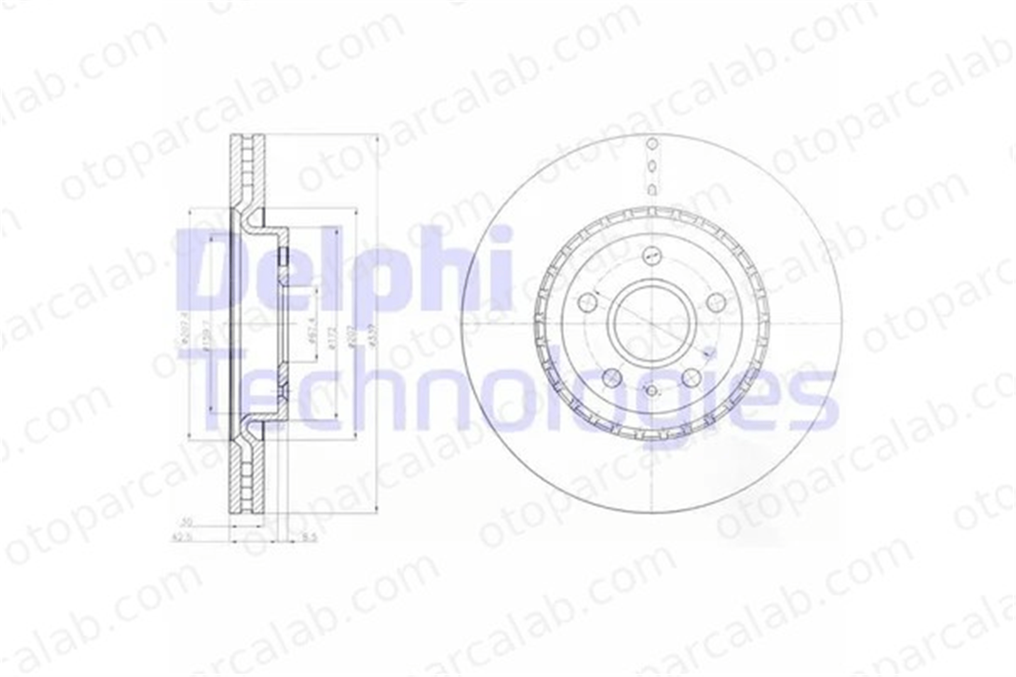 DELPHI BG9068 Fren Disk Ayna Ön Sağ ve Sol OPEL INSIGNIA A Sports Tourer INSIGNIA A 13576781 13501940