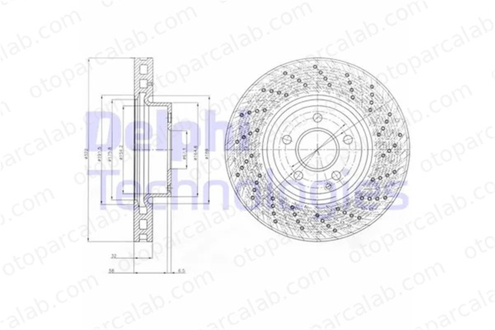 DELPHI BG9076C Fren Disk Ayna Ön Sağ ve Sol MERCEDES-BENZ E-SERISI E-SERISI T-Model 4211112 000 421 1112