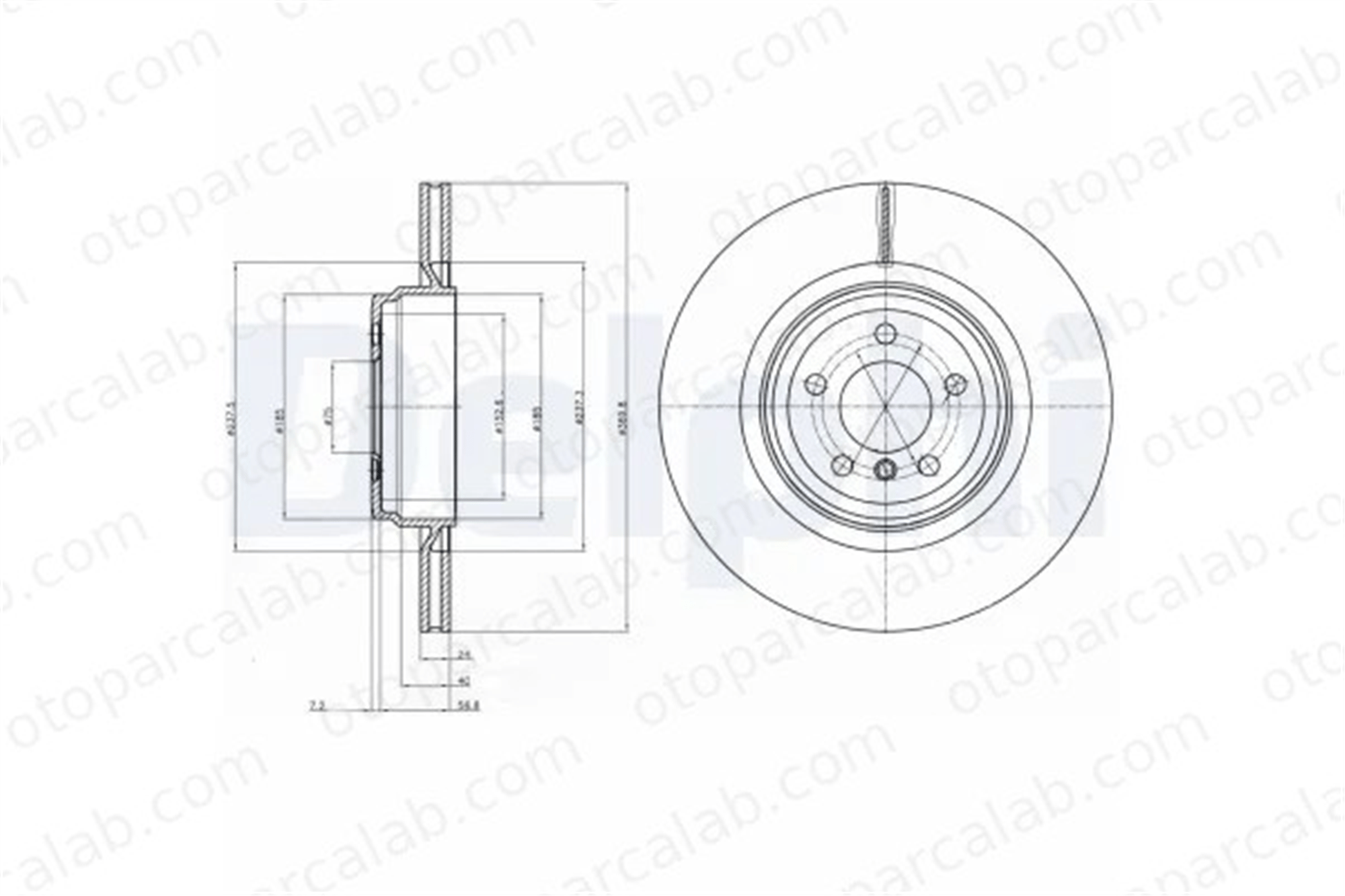 DELPHI BG9078C Fren Disk Ayna Arka Sağ ve Sol BMW 7 5 Gran Turismo 34216775291